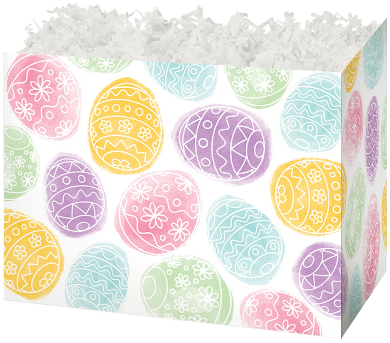 Pack/6: Easter Eggs Basket Box - 10-1/4 x 6 x 7-1/2&#x22;