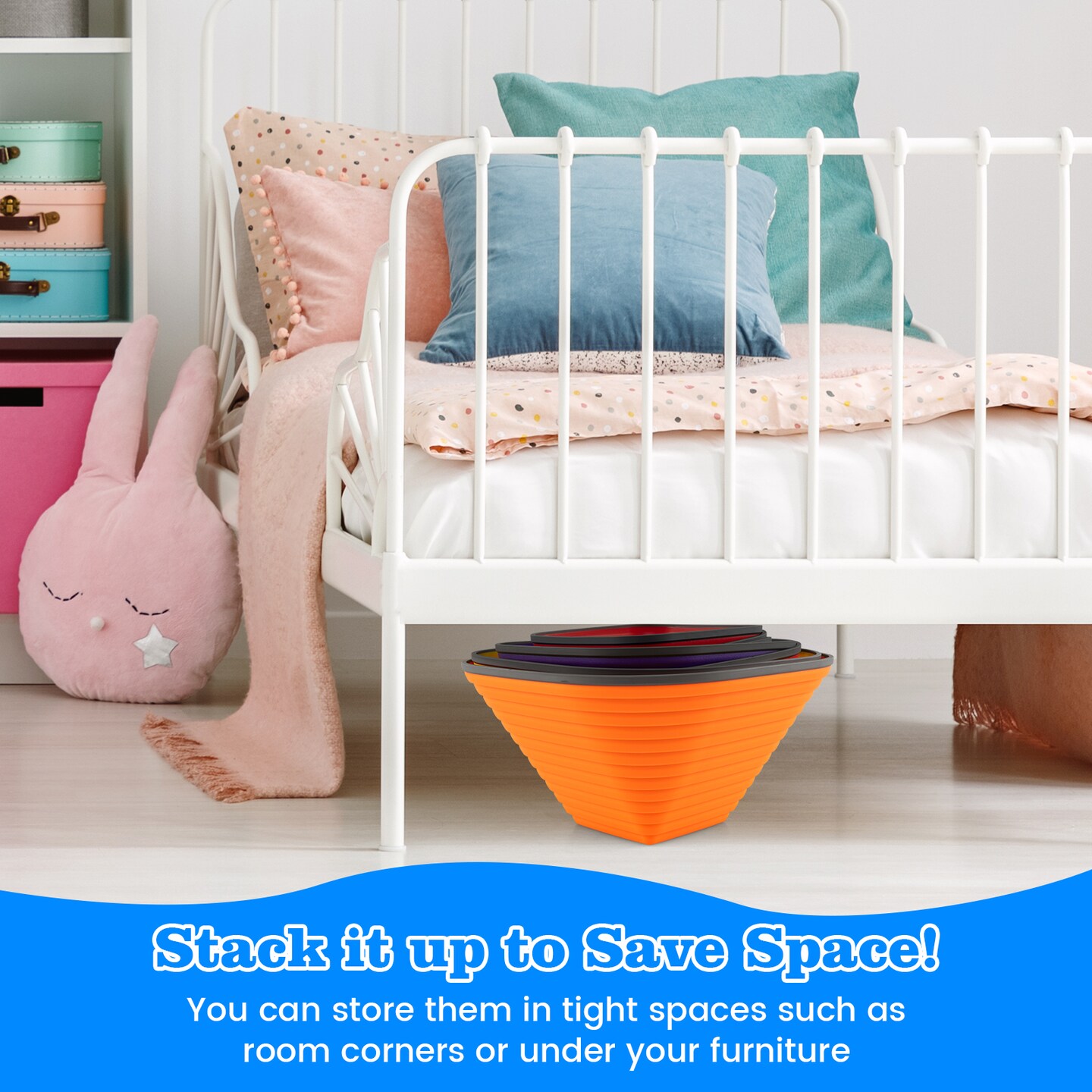 11-Piece Kids Stepping Stone Set for Balance and Coordination with Non-Slip TPE Edging