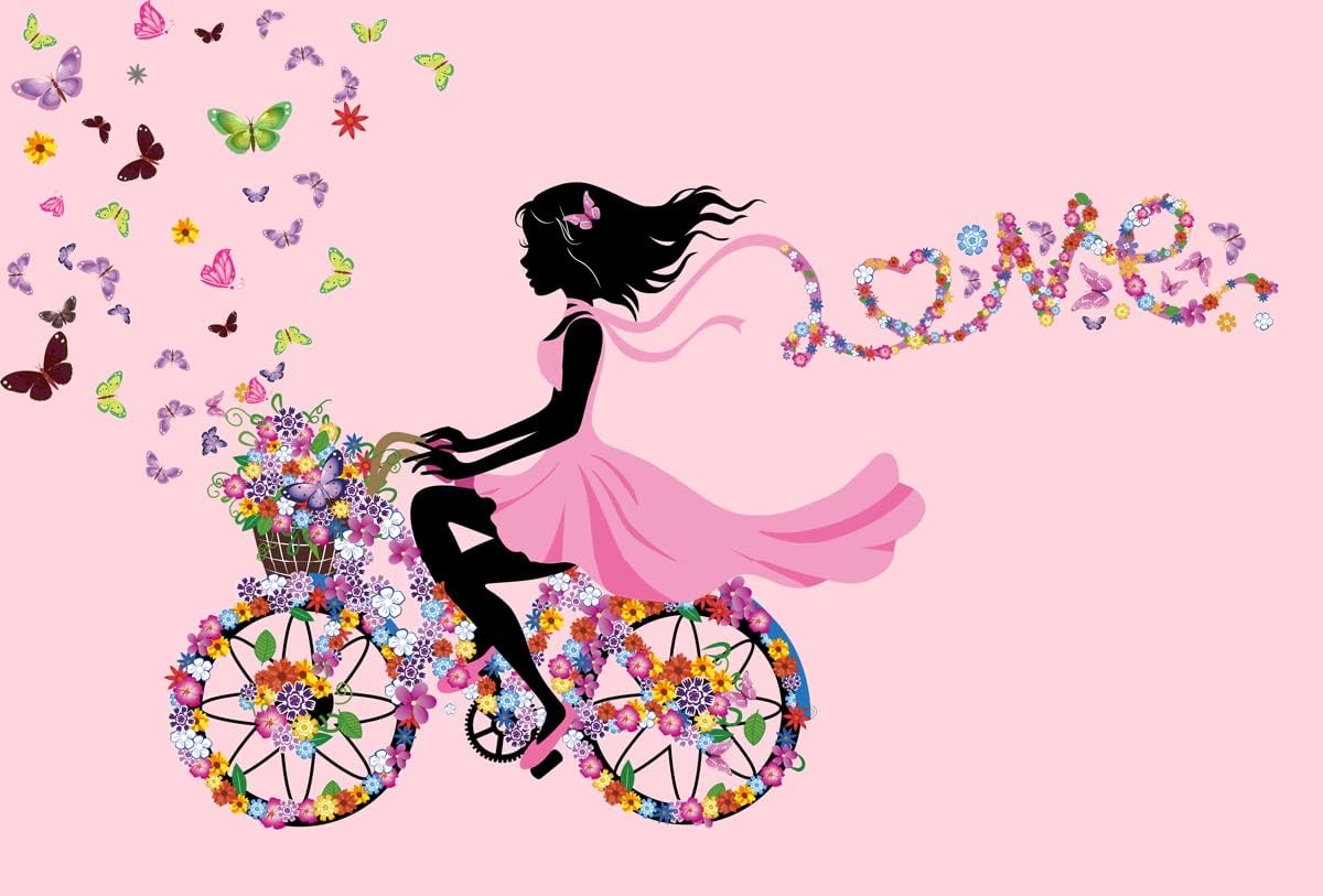 Girl Wall Decals for Kids Room | Wall Art Stickers with Butterflies and Flowers for Girls Bedroom Decor | Peel and Stick Girls Room Decorations for Nursery or Playroom