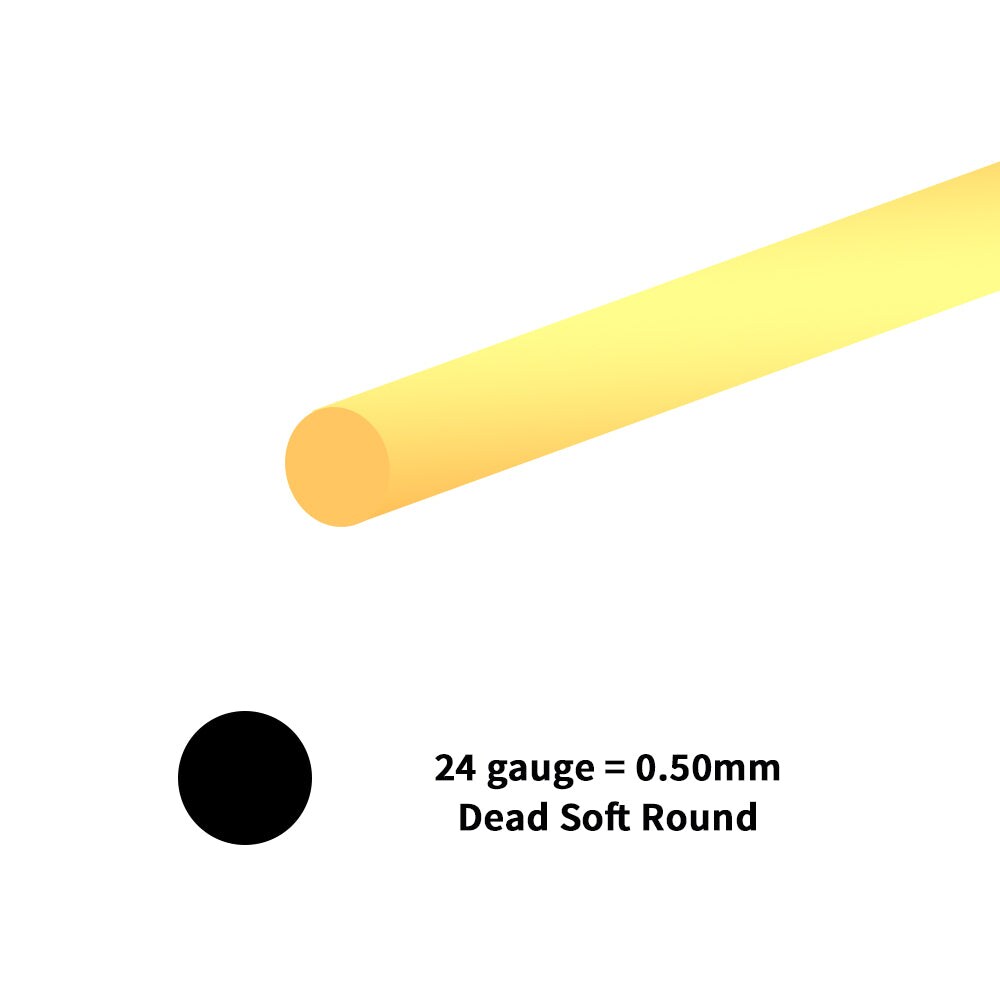 JewelrySupply 14K Yellow Gold Round Wire - 24 Gauge Soft - Professional Jewelry Making Wire