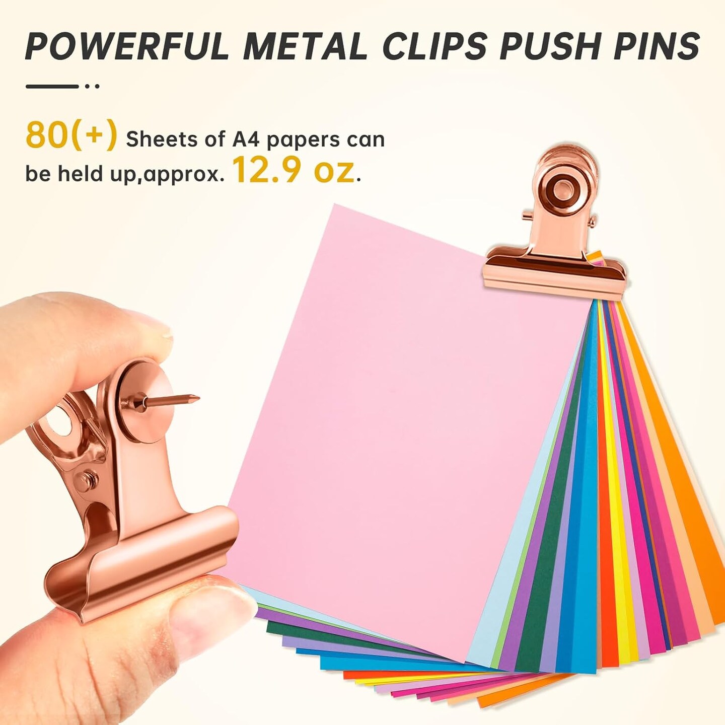 36 pack push pin clips rose gold bulldog clips metal thumb tacks for cork and bulletin boards