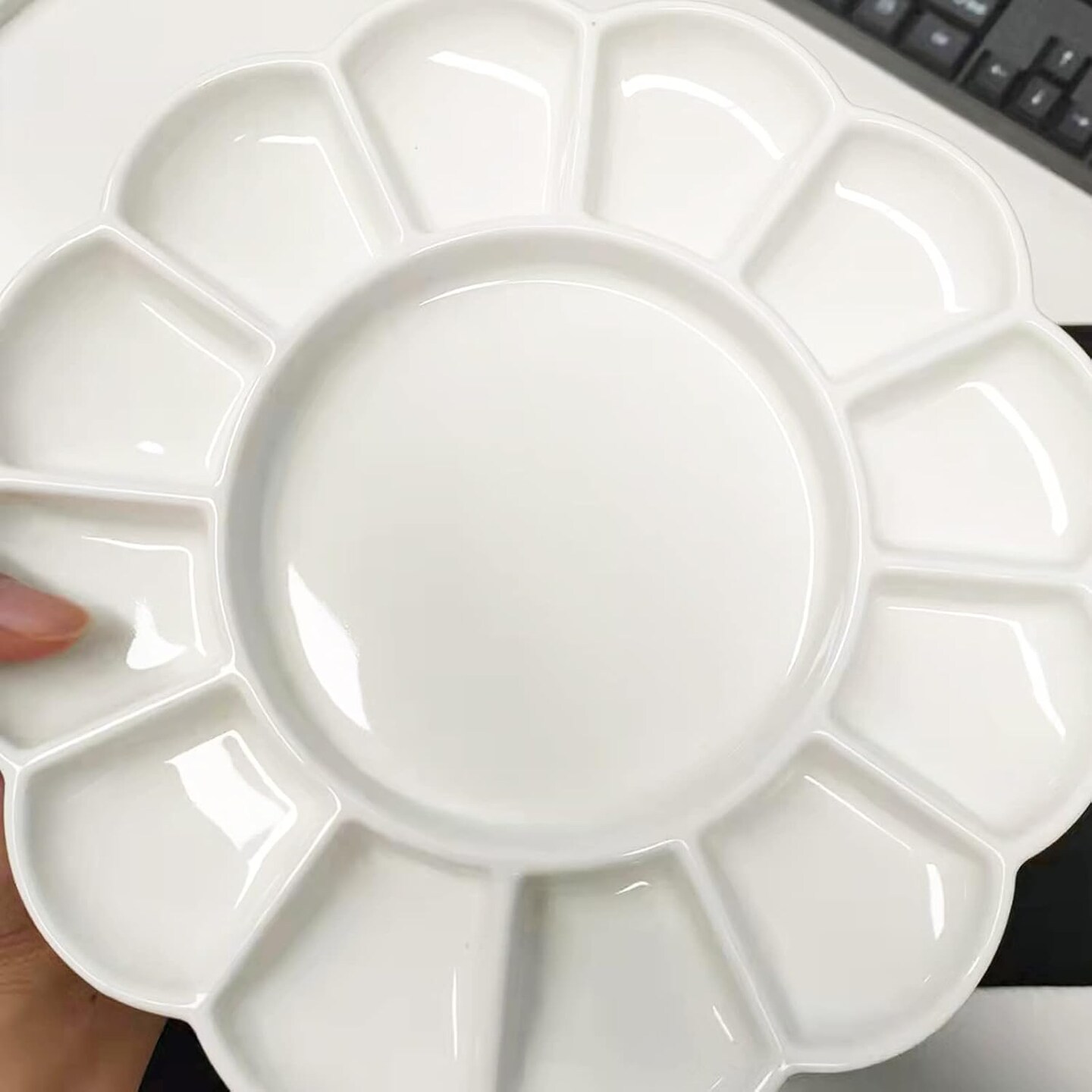 Porcelain Artist Paint Palette, Mixing Ceramic Watercolor Palette, Mixing Tray for Watercolor Gouache Acrylic Oil Painting