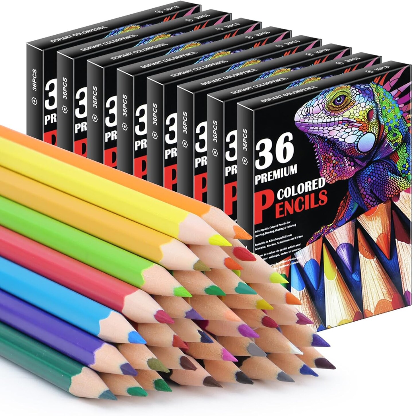 288 PCS Colored Pencils Bulk for Kids, 8 Packs Coloring Pencils Bulk 36 Colors, Back to School Supplies For Teachers &#x26; Students, Pre-Sharpened Bulk Drawing Pencils for Classroom Prizes