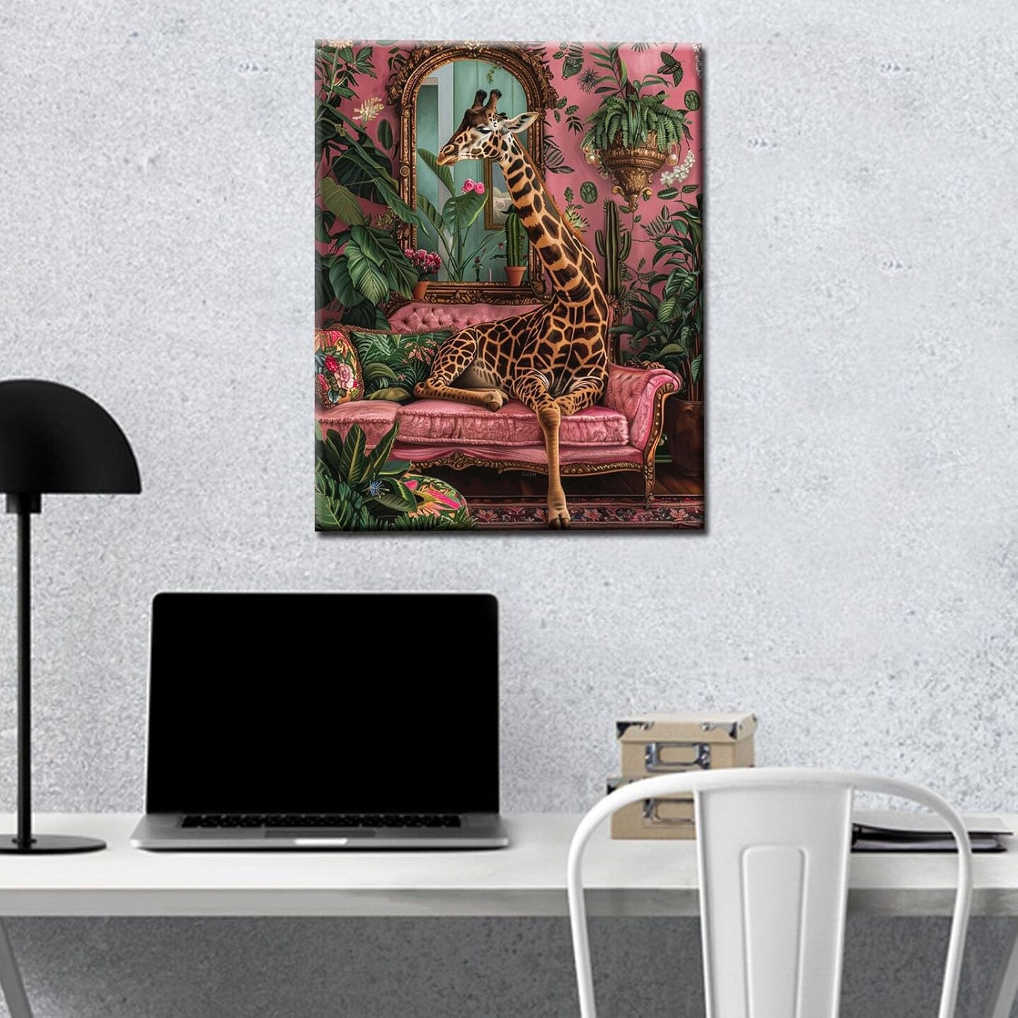 Cute Giraffe Paint by Numbers Botanical Paint by Numbers Kits Children,Cactus Tree Painting Art Craft on Canvas with Brushes Acrylic Pigment Drawings Gift Without Framed 16&#x27;&#x27;W x 20&#x27;&#x27;H