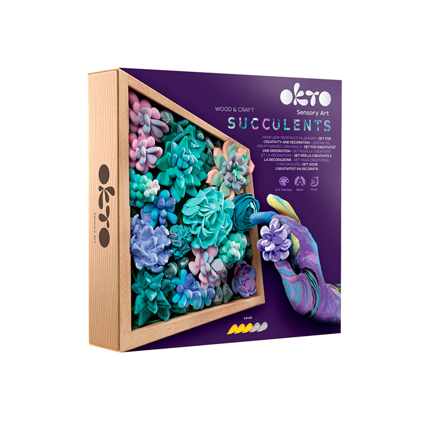 OKTO Sensory Art 3D Woodcraft “Tenderness” – Succulent Craft Kit