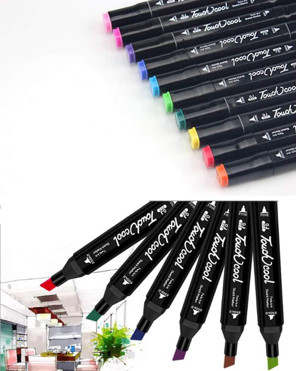 80 Colors Alcohol Based Art Marker Set Dual Tipped Twin Marker Pens with Black Carrying Case