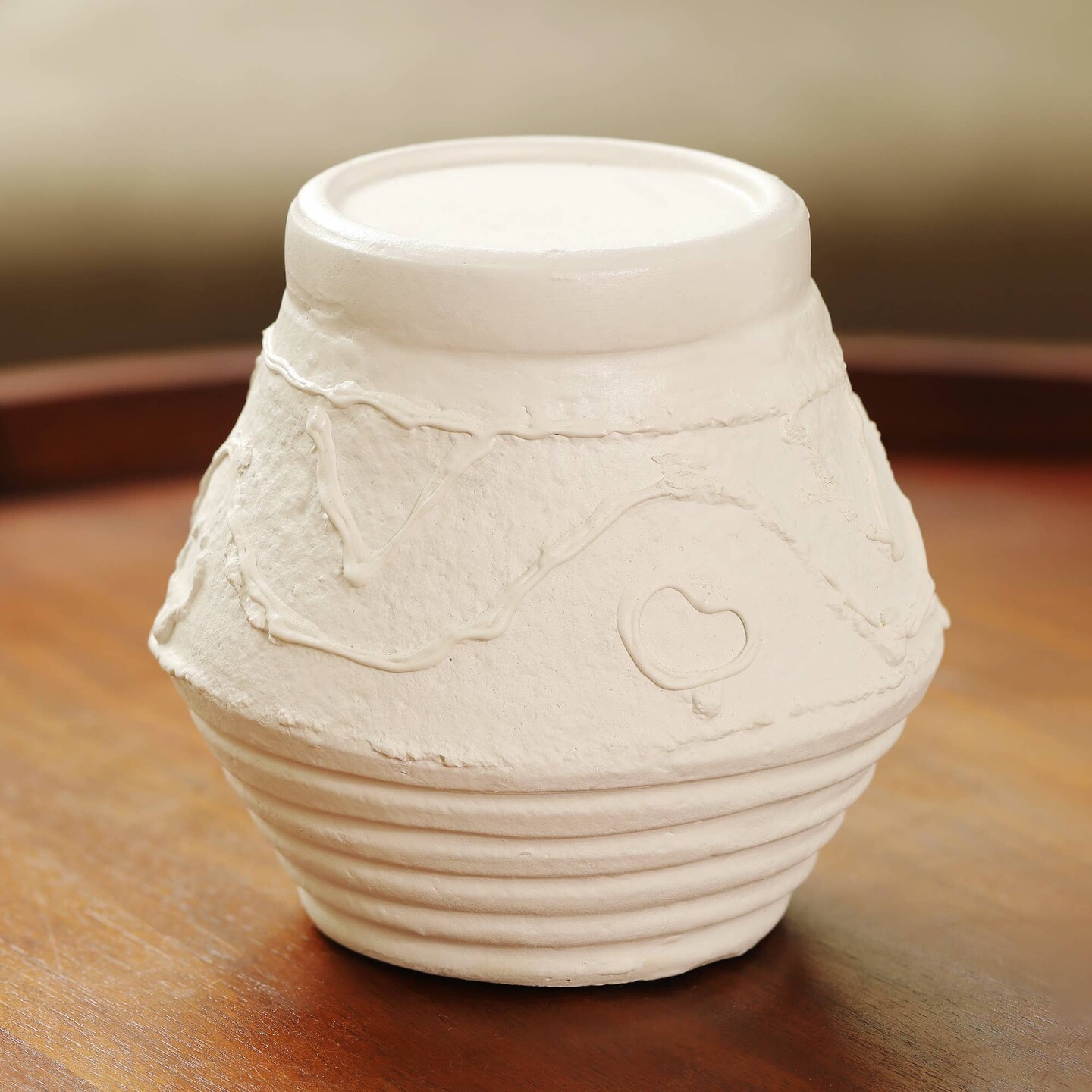 Organic Pattern Terracotta Candle Holder &#x2013; 5.2 X 5.2 X 5.5&#x201D; &#x2013; Rustic Candle Stand for Ambient Lighting