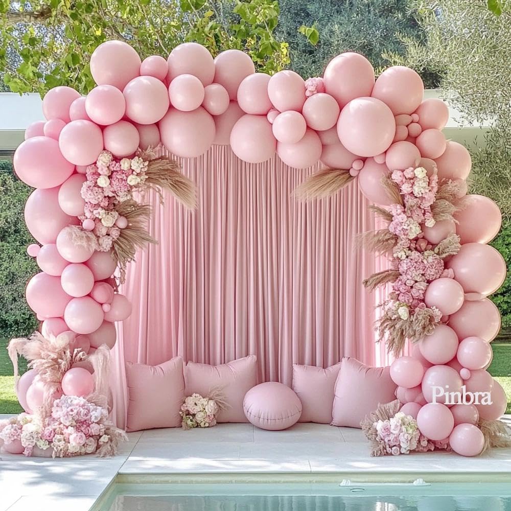 Pastel Pink Balloon Garland Double Stuffed Light Baby Pink Balloon Arch Kit