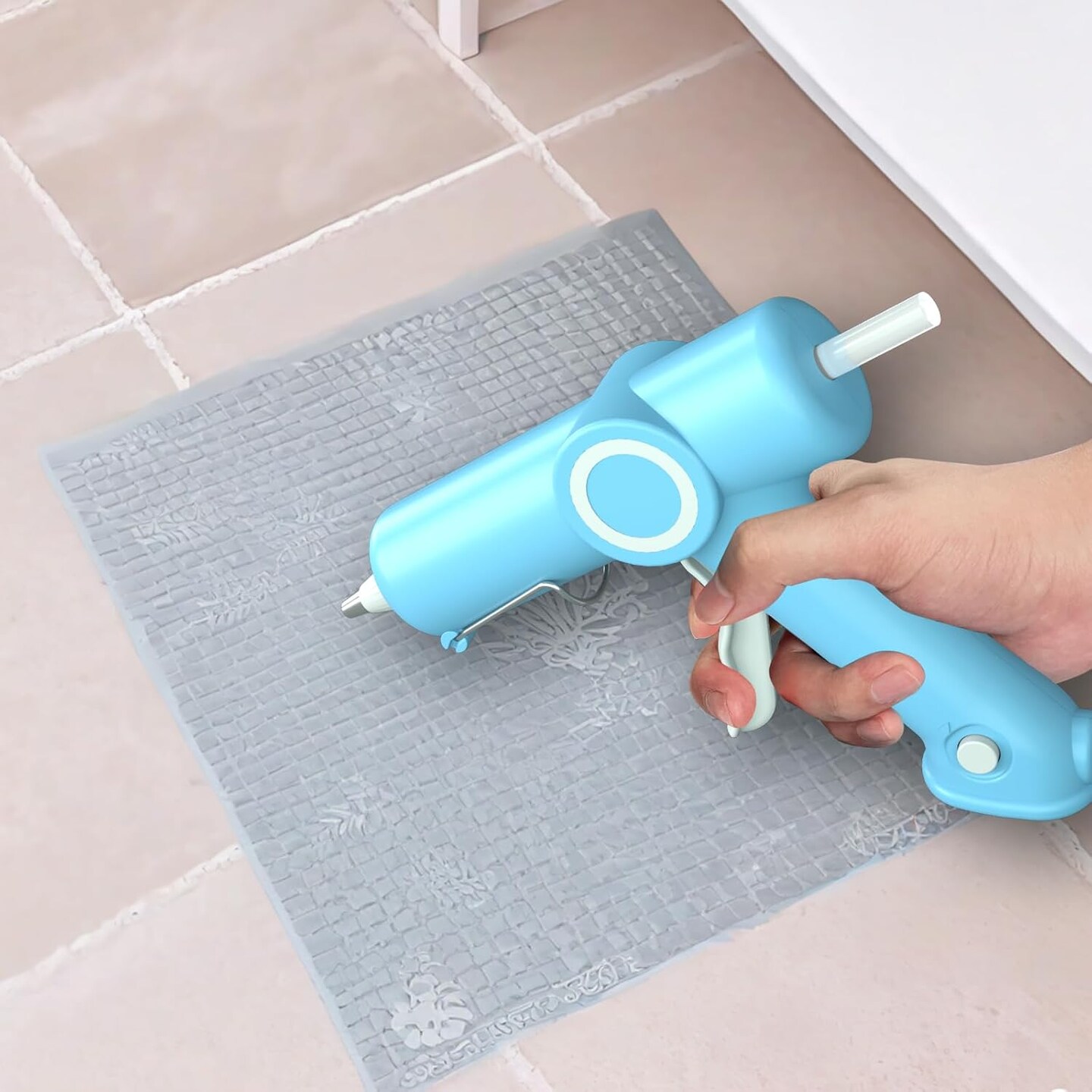 20W Blue Hot Glue Gun Kit with 30 Clear Glue Sticks AC-Powered DIY Projects Home Repairs Fast Heating Drip-Free Precision Tool Set (Series HJ047)