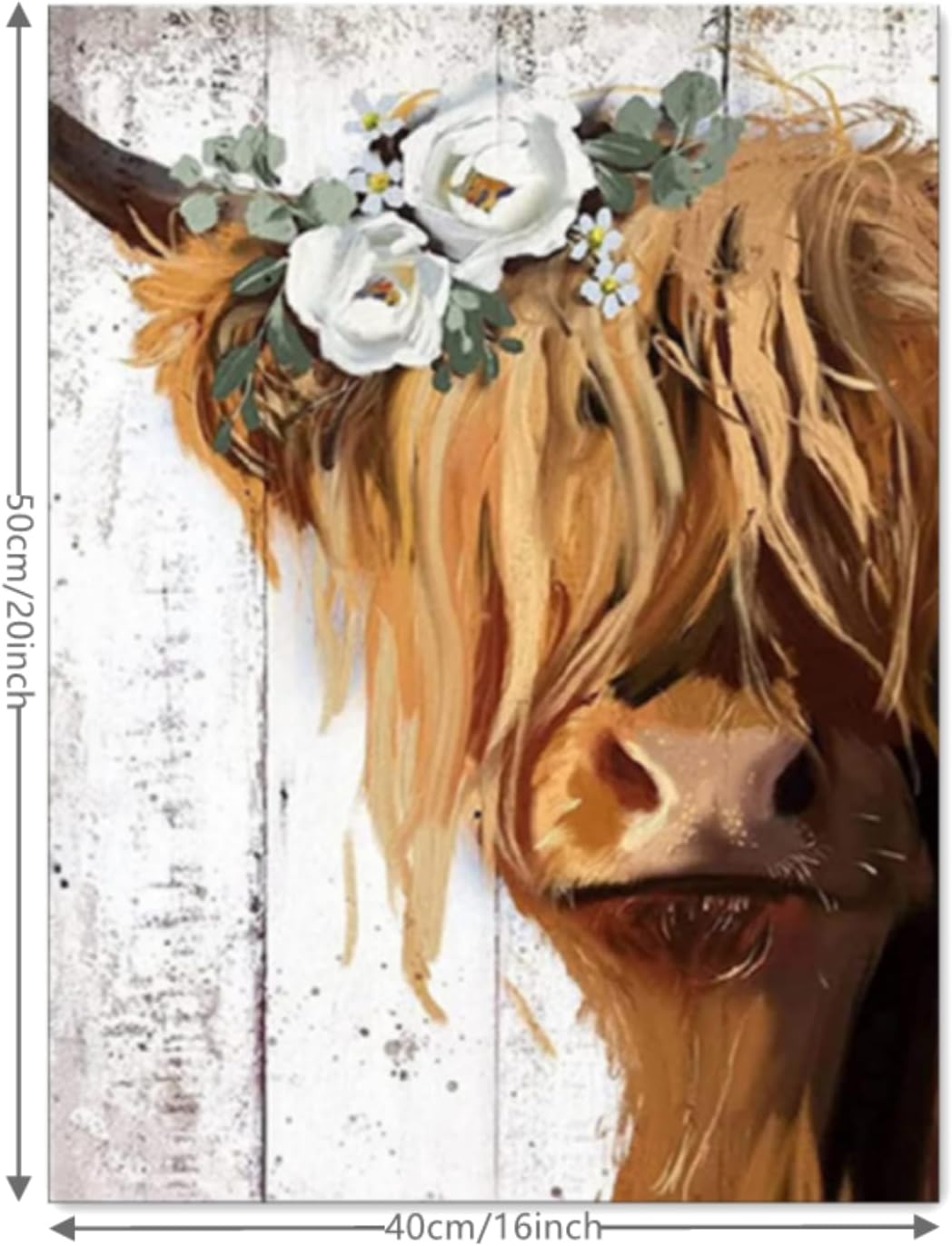 DIY Paint by Number for Adults Beginner Highland Yak Painting Numbers Paint Kits Canvas DIY Arts Crafts for Home Decor 16x20 Inch Without Frame