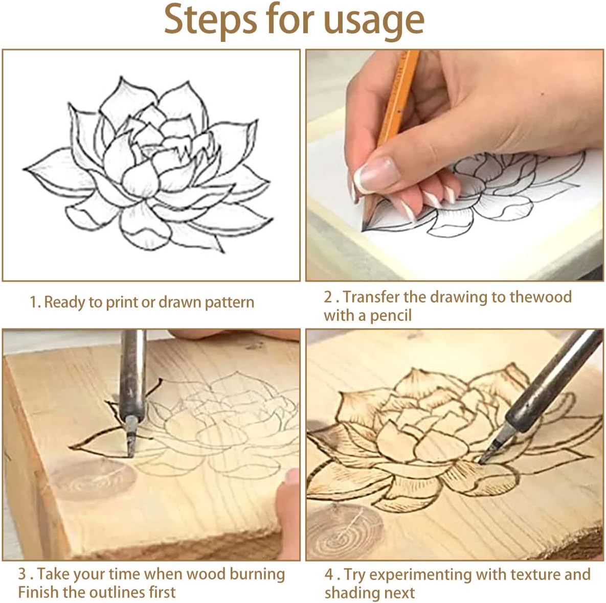 56Pcs Wood Burning Tip Set Letter Wood Burning Tool Including Alphabet Number Symbol Brass Alphabet Number Template for DIY Embossing Carving Craft Wood Burning