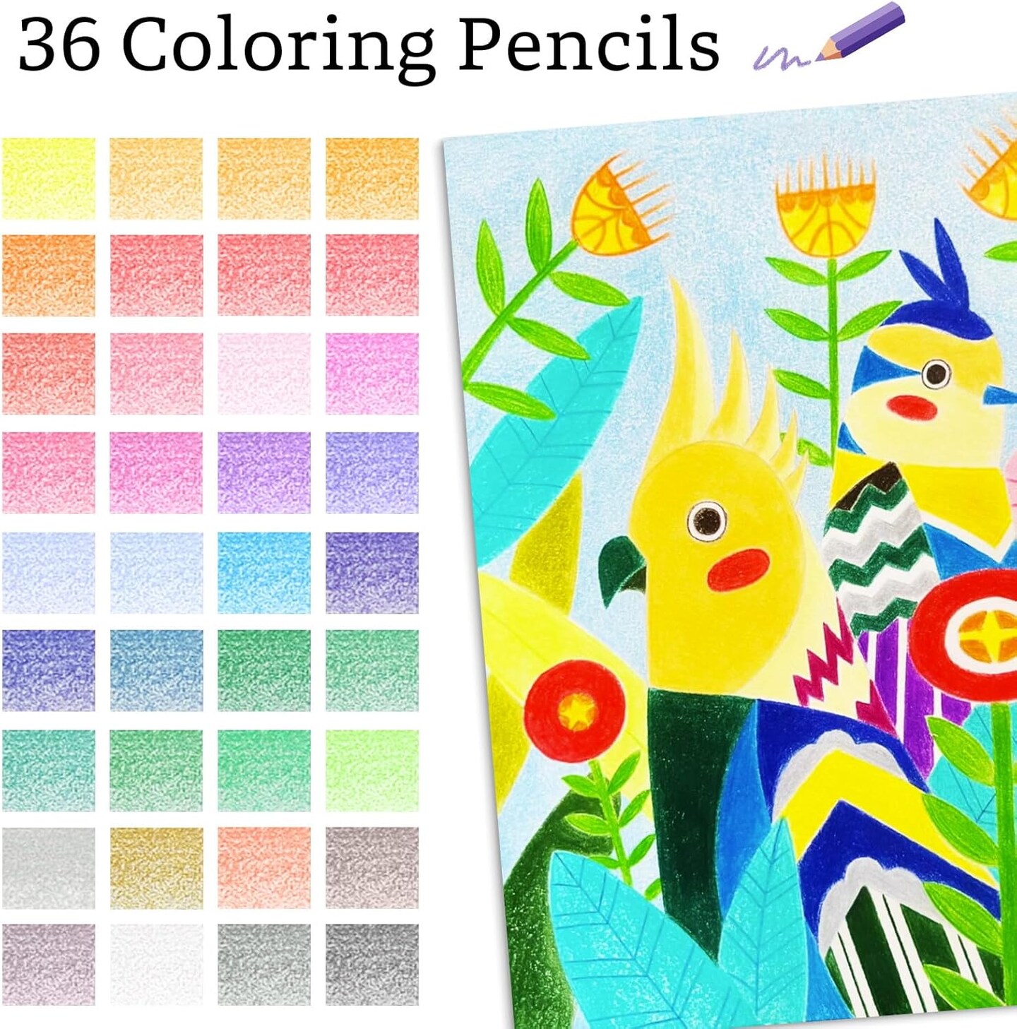 288 PCS Colored Pencils Bulk for Kids, 8 Packs Coloring Pencils Bulk 36 Colors, Back to School Supplies For Teachers &#x26; Students, Pre-Sharpened Bulk Drawing Pencils for Classroom Prizes