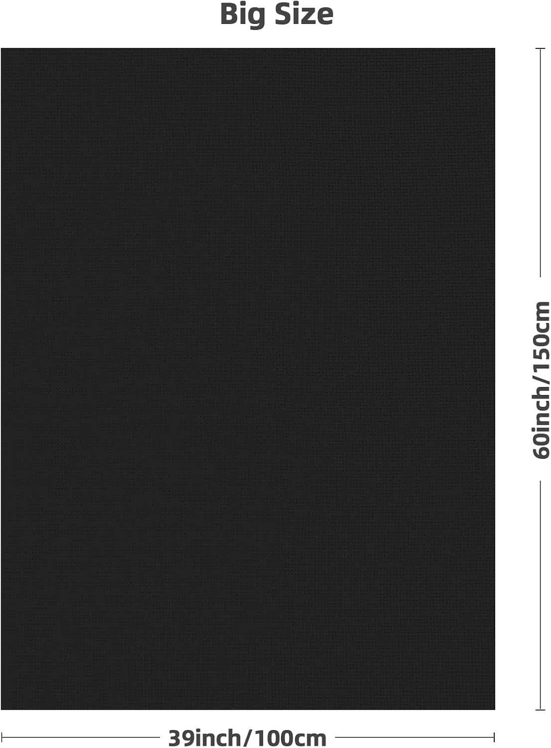 18 Count Aida Cloth Black Aida Cross Stitch Aida Cloth for Handmade Cross Stitch Fabric Needlework, 39 x 60 inch