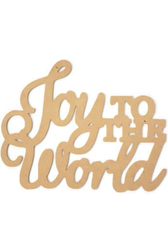 Joy To The World Script Word Wood Cutout - Unfinished Wood