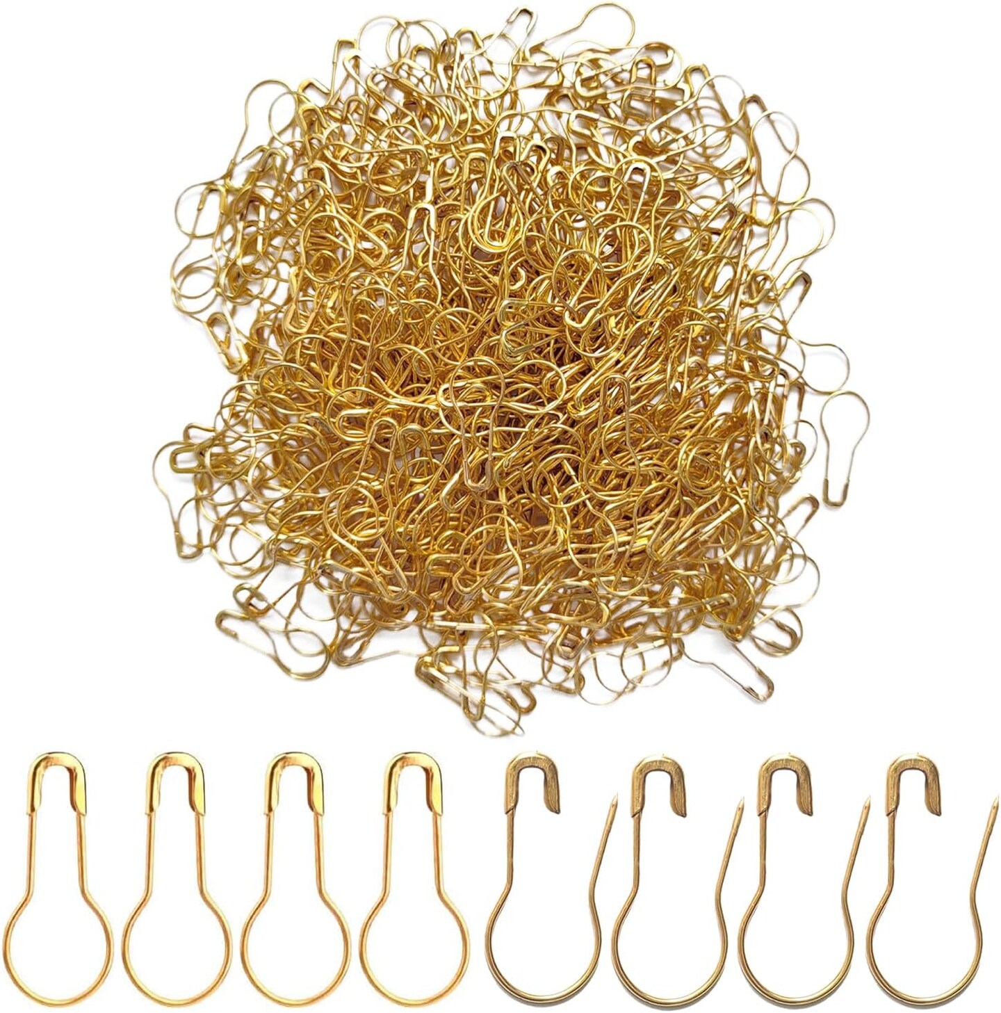 500Pcs Gold Bulb Pins 0.8&#x22; Gourd Safety Pin