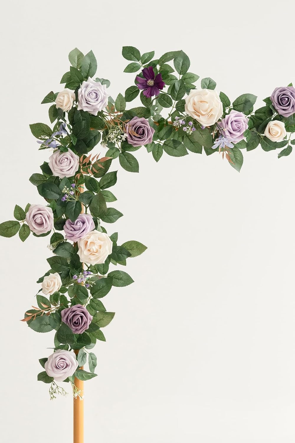 5FT Light Purple Artificial Summer Flower Garland Rose Leaves Lilac Floral Garland Arch Flowers Vine Lavender Table Garland