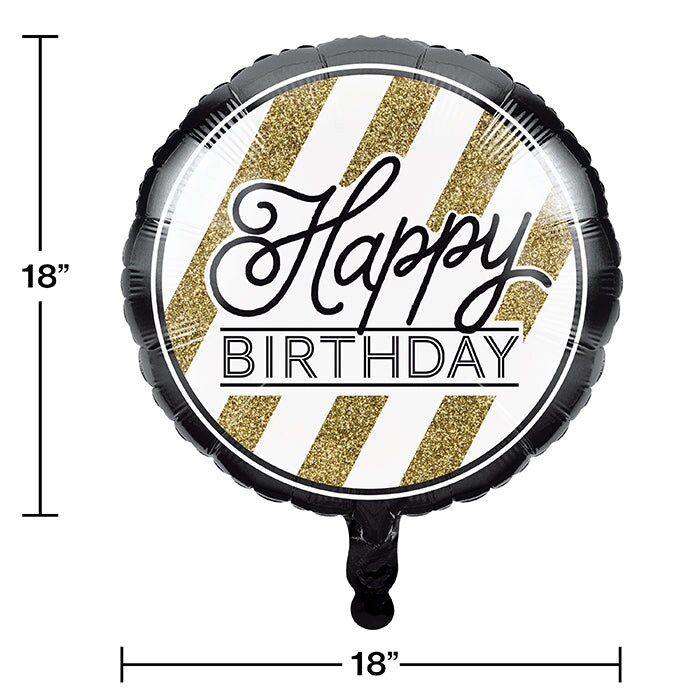 10 pc Bulk Black and Gold Mylar Balloons