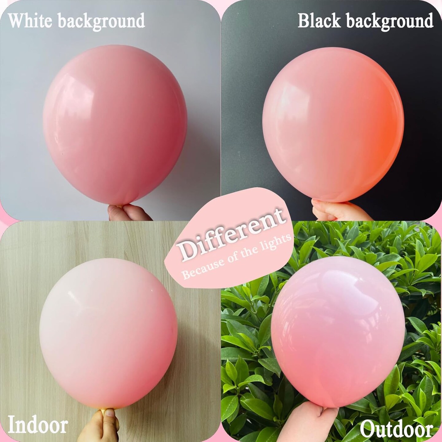 Double Stuffed Pink Balloons (18/12/10/5 Inch) for Boho Party, Baby Shower, Birthday, Weddings (Baby Pink)