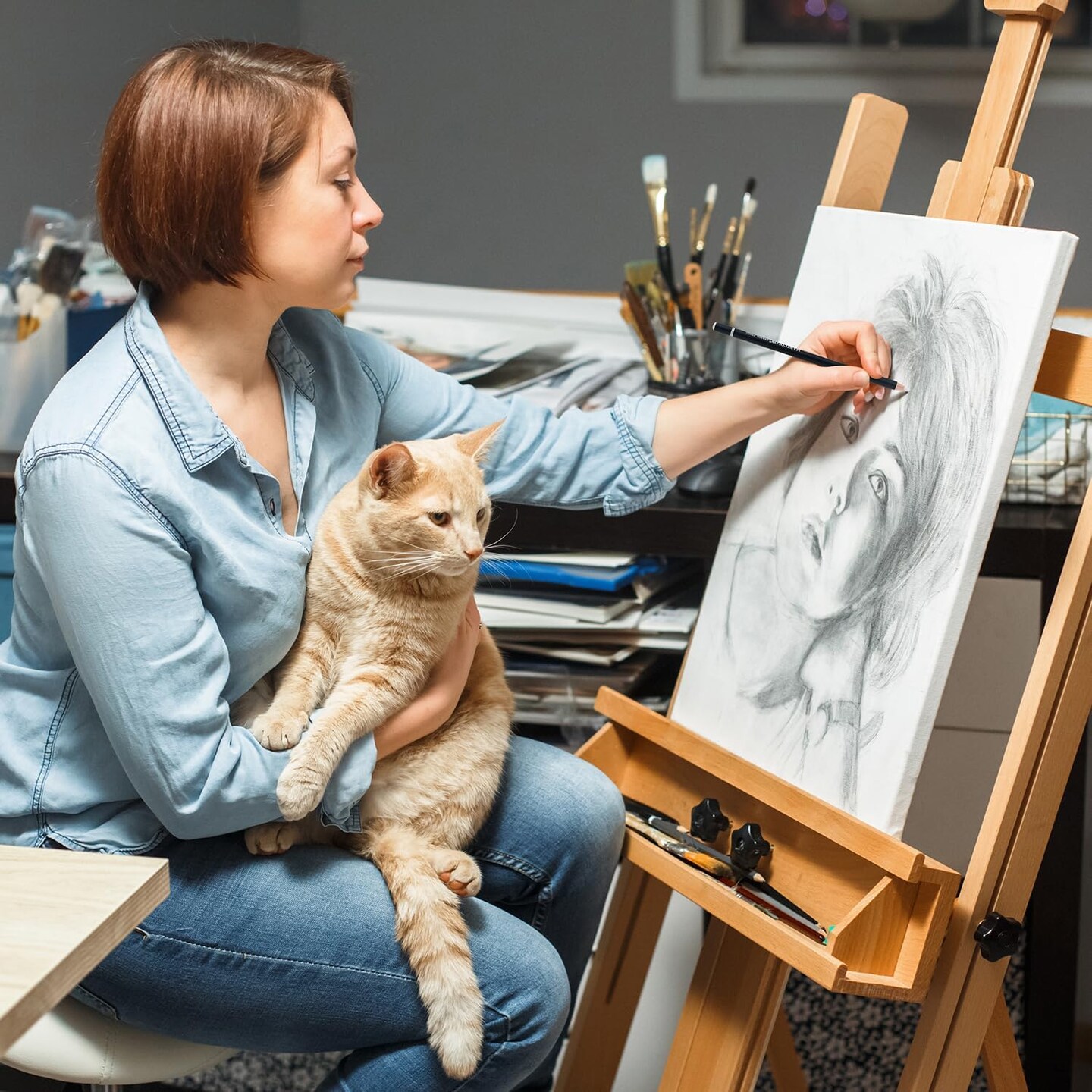 6 PCS Eraser Pencils & 2 Sharpeners Set – Precision Detail Erasers for Sketching, Charcoal & Colored Pencil Art – Fine Tip Drawing Tools for Artists, Students & Professionals