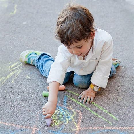 Sidewalk Chalk, 162 Pack 18 Colors Sidewalk Chalk Set For Kids Jumbo Chalk Bulk, Great for Kids Family, Paint on Sidewalk Wall School Driveway Blackboard Street Playground