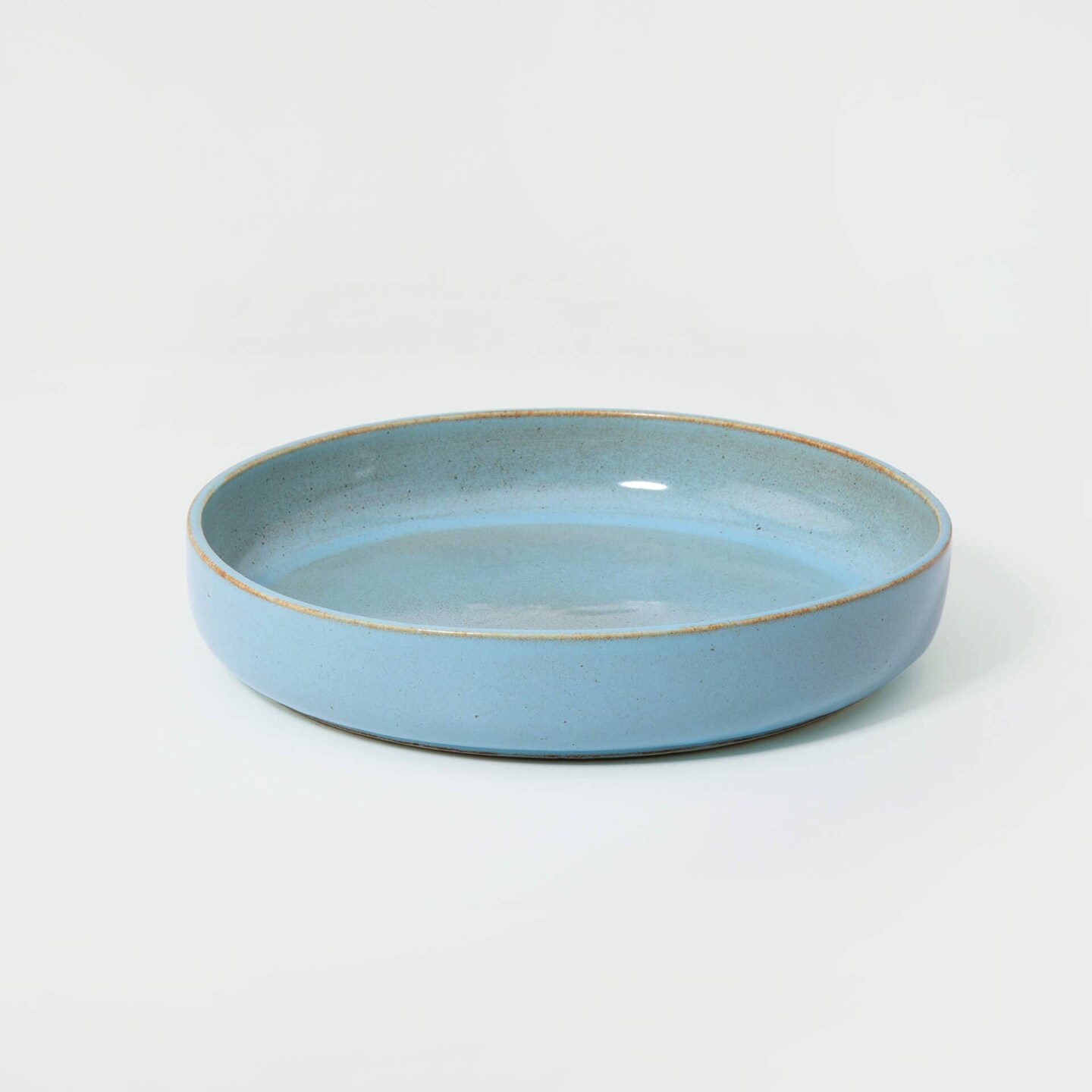 Aqua Ceramic Pasta Bowl – 600 ML with Raised Edges - Elegant & Functional Dining Bowl