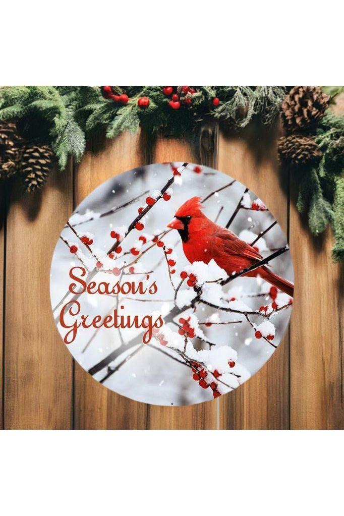 12&#x22; Red Christmas Cardinal Season&#x27;s Greeting Sign