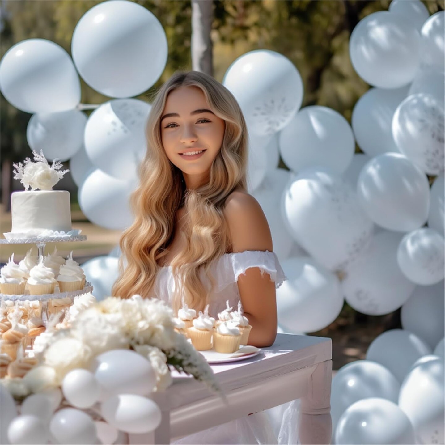 White Balloons,100 pcs 12 Inch White Latex Balloons,Matte White Balloons for Party Decoration,Birthday Decoration,Wedding, Baby Shower,Holiday Decoration