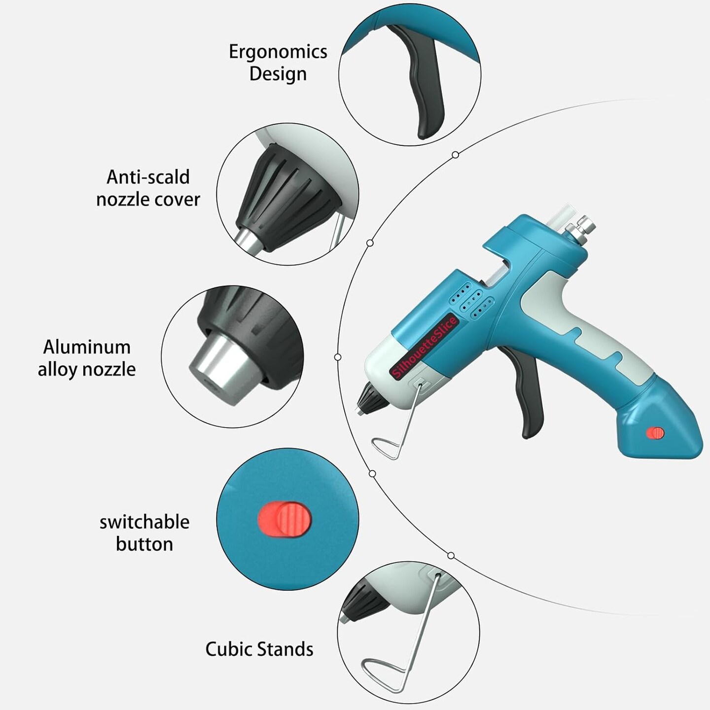 Cordless Hot Glue Gun Mini Glue Gun with 30pcs 7mm*150mm Glue Sticks Cordless Hot Glue Gun Set for Crafts DIY Arts Home Repairs 20W