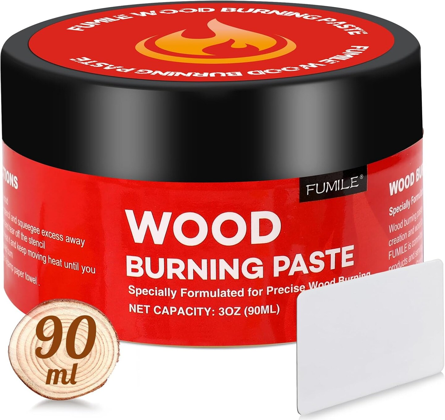 Wood Burning Gel and Mini Squeegee -3.17 OZ Wood Burning Paste for Crafting, Creates Beautiful Art in Minutes&#xFF0C;Wood Burning Kit for Beginners