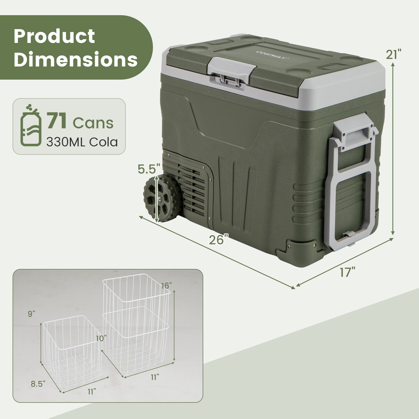 12 Volt Car Refrigerator Portable Car Fridge with Adjustable Range and LCD Touch Control Panel