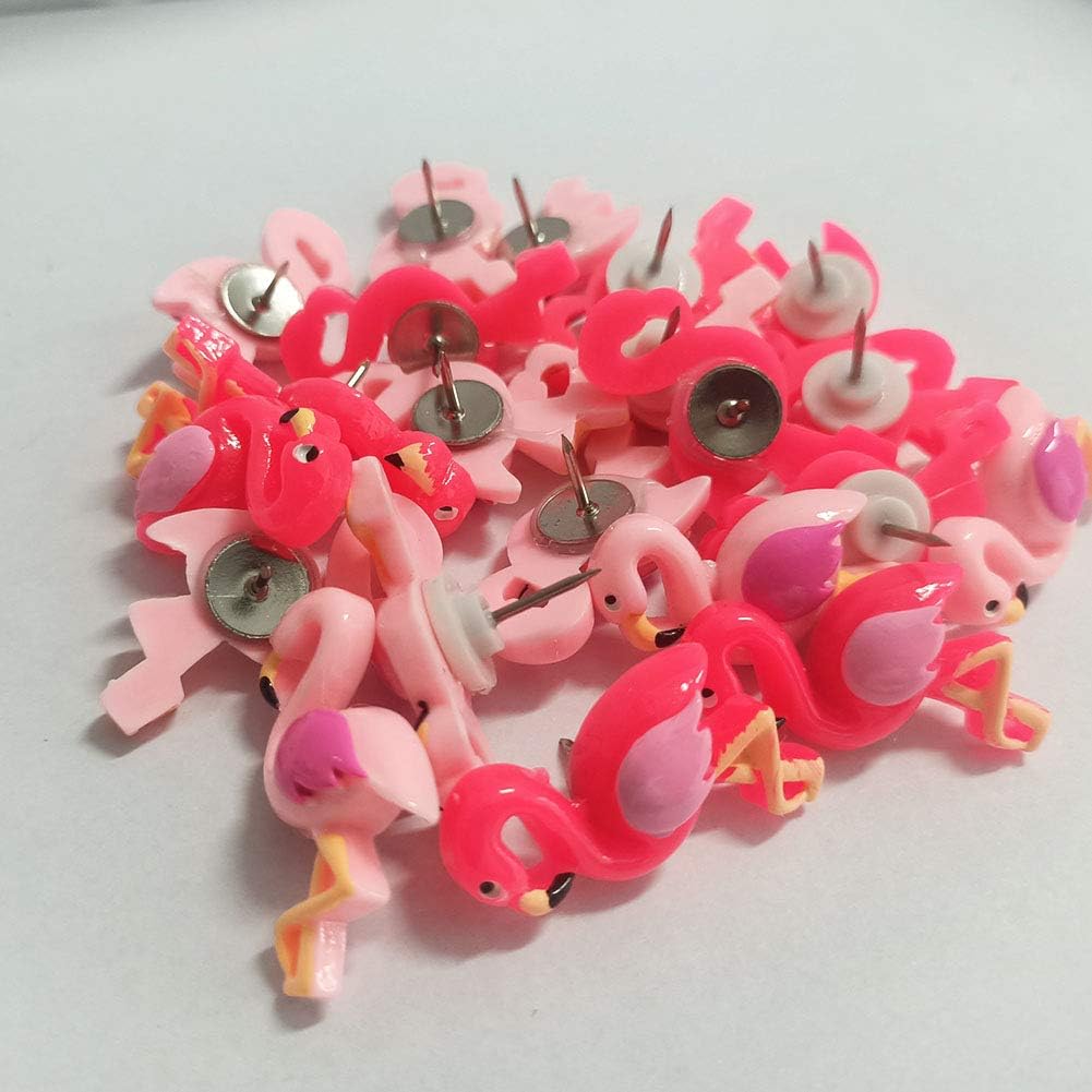 30 pcs flamingo push pins cute resin thumbtacks for bulletin boards, office, classroom, and DIY crafts