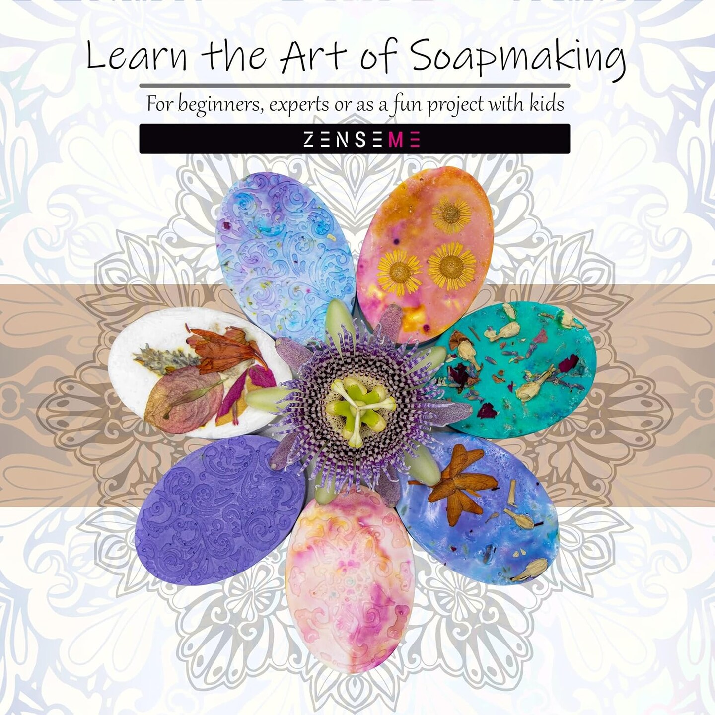 Soap Making Kit for Adults, Make Your Own Soap with Melt and Pour diy Natural Soap supplies; 6 Essential Oils, Silicone Soap Mold, Spoon, Dried Flowers, 2lbs. Shea Butter Soap Base, 4 Colors, 9 Labels