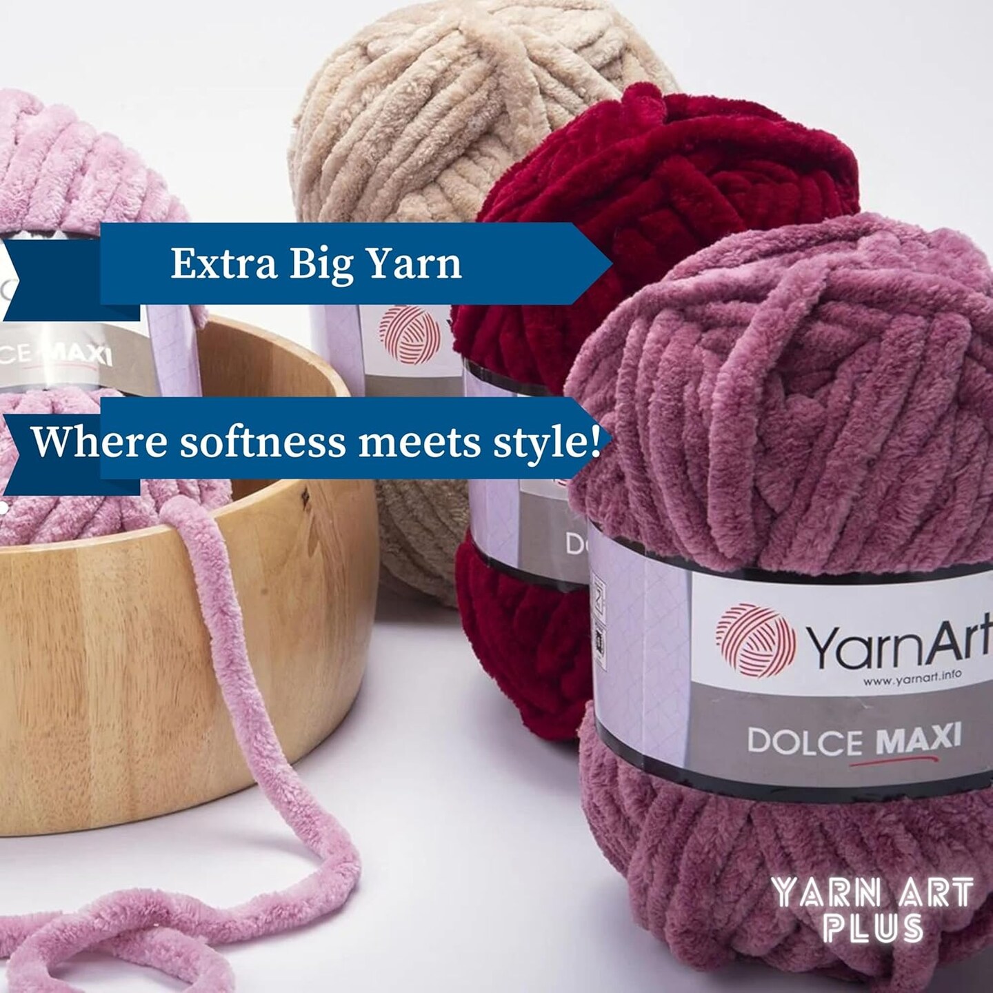 2 Skein Yarn Art Dolce Maxi, Premium Velvet Yarn, Super Soft Bulky 6 Fluffy Bulky for Knitting Crocheting Crafting Blanket Amigurumi Soft Velvet Baby Shedding 400gr, 152 Yards (Black)