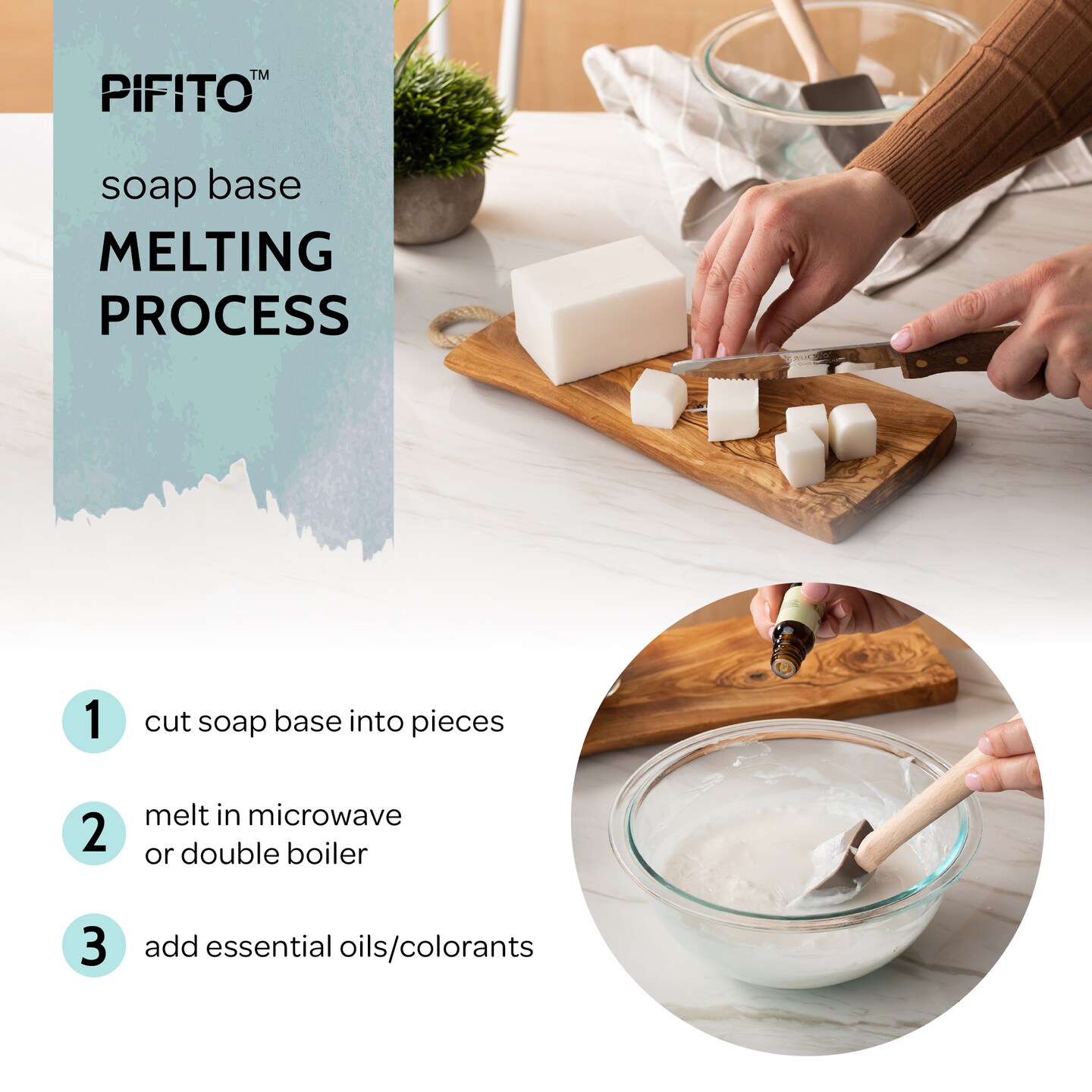 Pifito Goats Milk Melt and Pour Soap Base │ Bulk Premium 100% Natural Glycerin Soap Base │ Luxurious Soap Making Supplies
