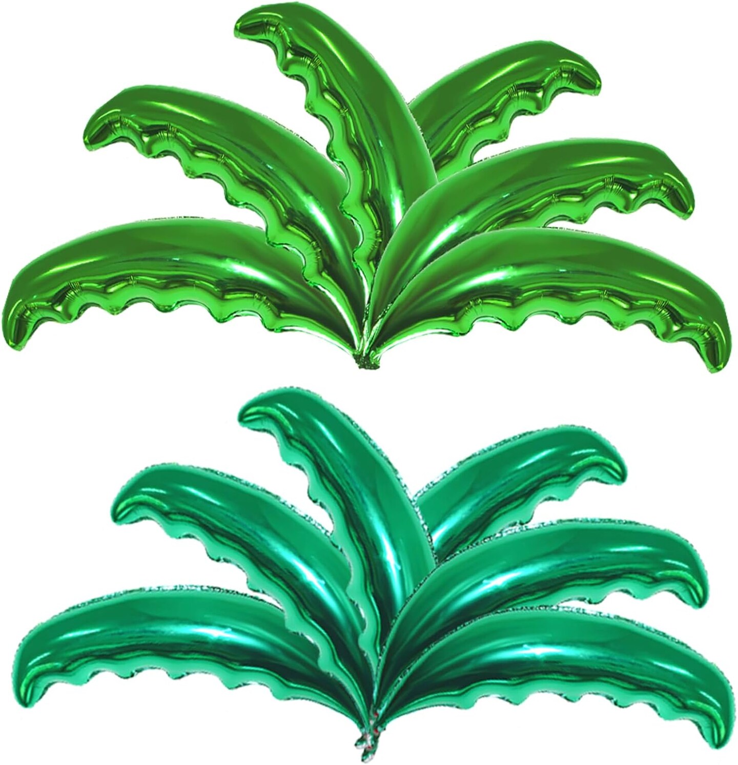 12 Pieces Large Palm Tree Leaves Balloons, Green Foil Mylar Coconut Tree Leaves Balloons for Birthday Baby Shower Decorations Hawaiian Luau Aloha Tropical Summer Beach Party Supplies