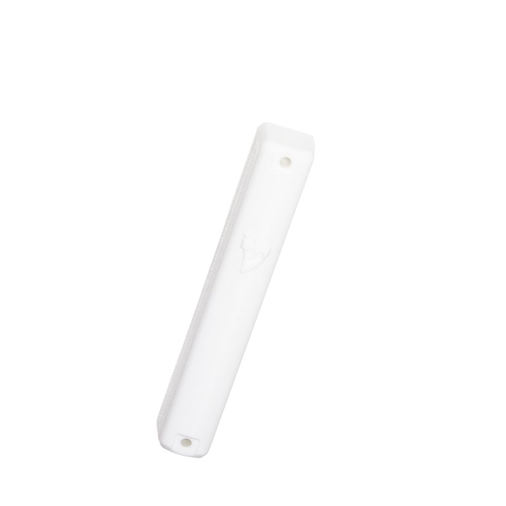 Waterproof Mezuzah Case White with Shin