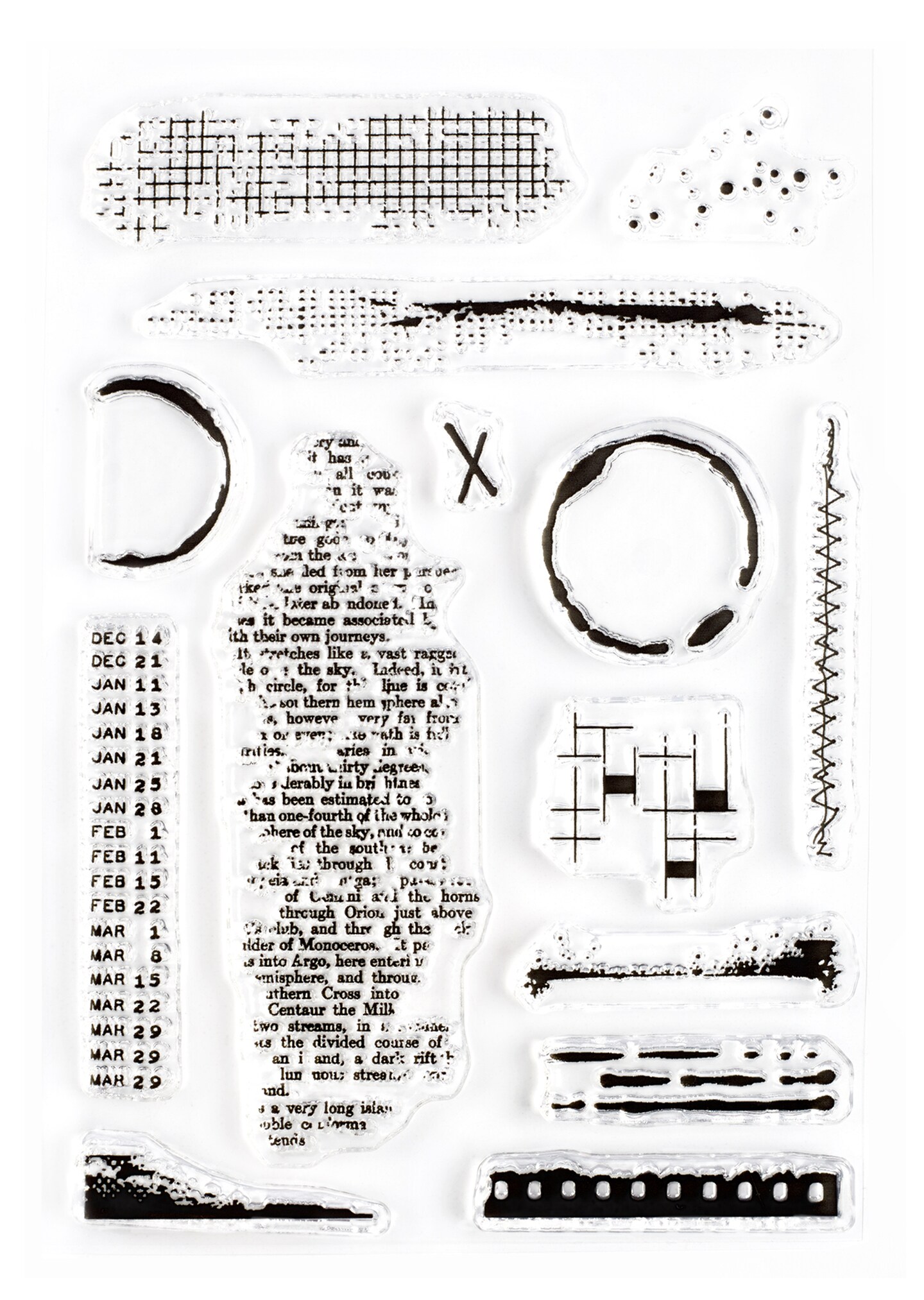 Textures & Mini Coffee Stains, Clear Stamps 4x6 inch by Wintertime Crafts