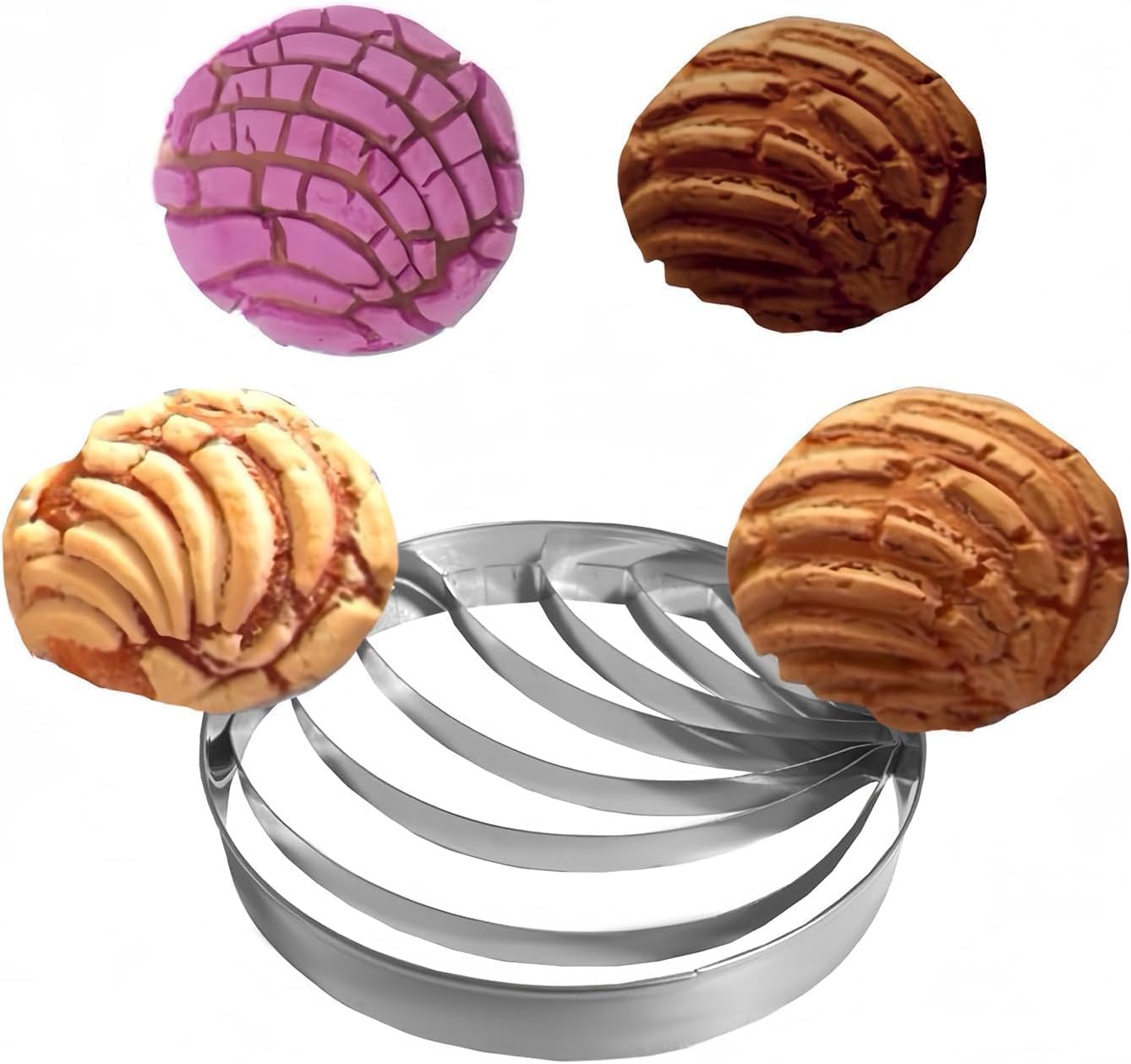 Concha Cutter Mexican Bread Mold - Conchas Stamp 4.1IN,Marranitos Cookie Cutter,Cookie Cutter Mexican Kitchen Accessories,Marcador De Conchas De Pan Mexicano