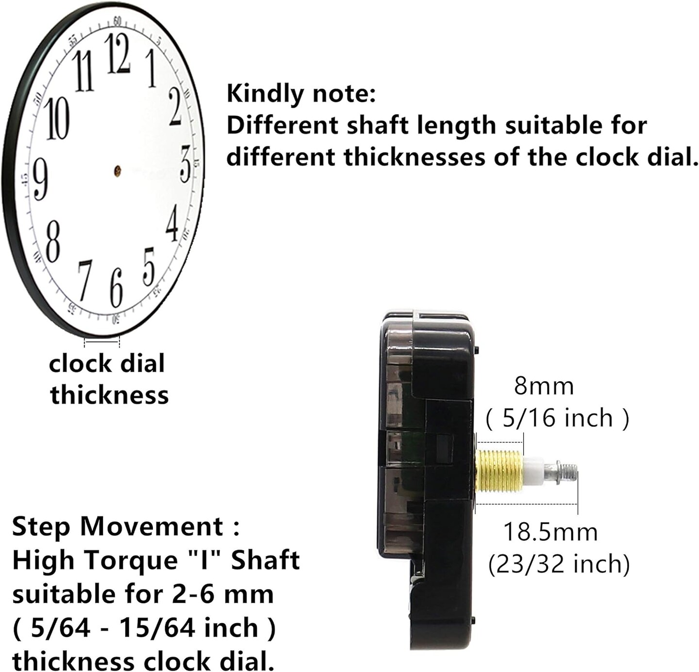 12888 Quartz DIY Wall Clock Movement Mechanism Battery Operated DIY Repair Parts Replacement with 4 Sets Hands Total Shaft Length 23/32 inch .&#x2026;
