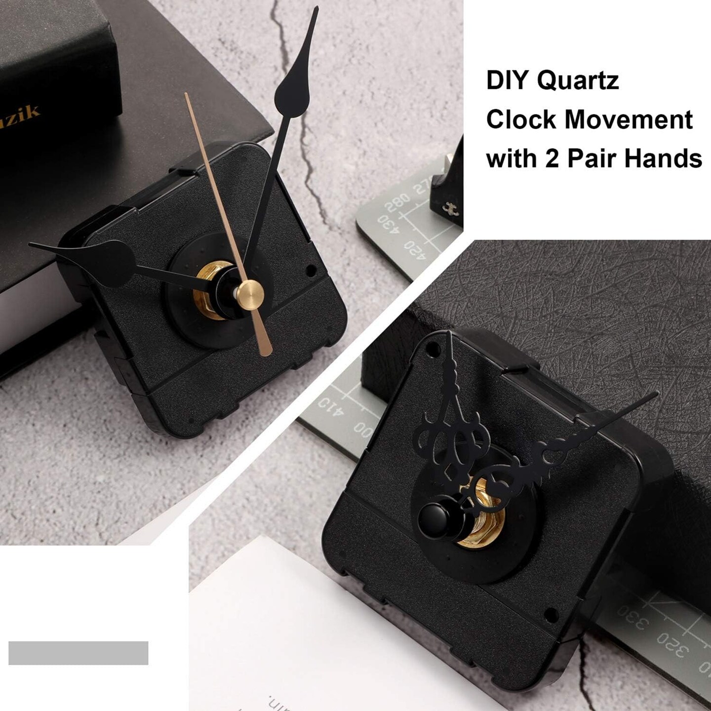 Battery Operated Clock Movement Mechanism DIY Replacement Replacement with 2 Pairs of Short Needles (Shaft Length 4/5 Inch/20mm)