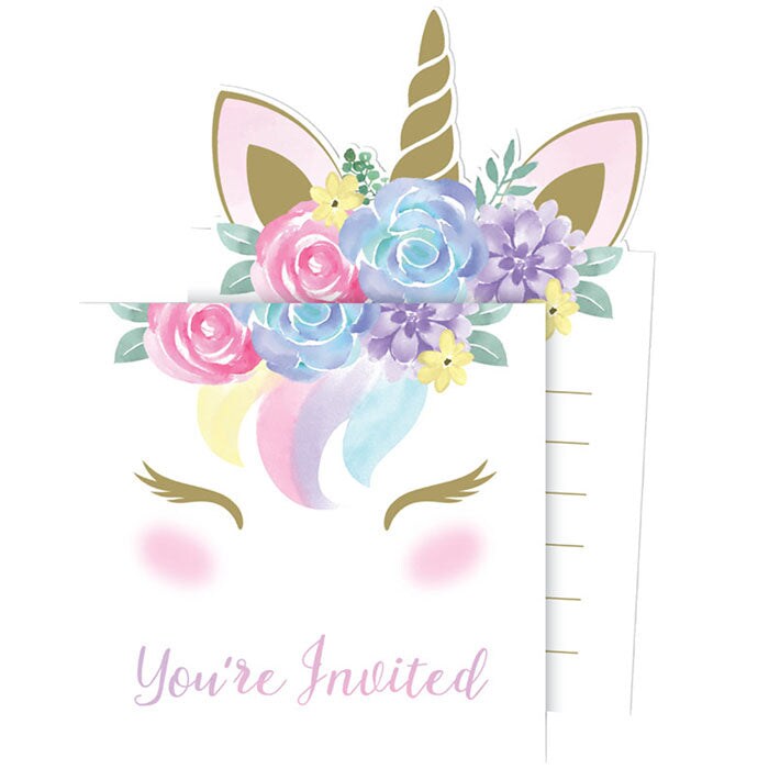 48 pc Bulk Unicorn Baby Shower Invitations