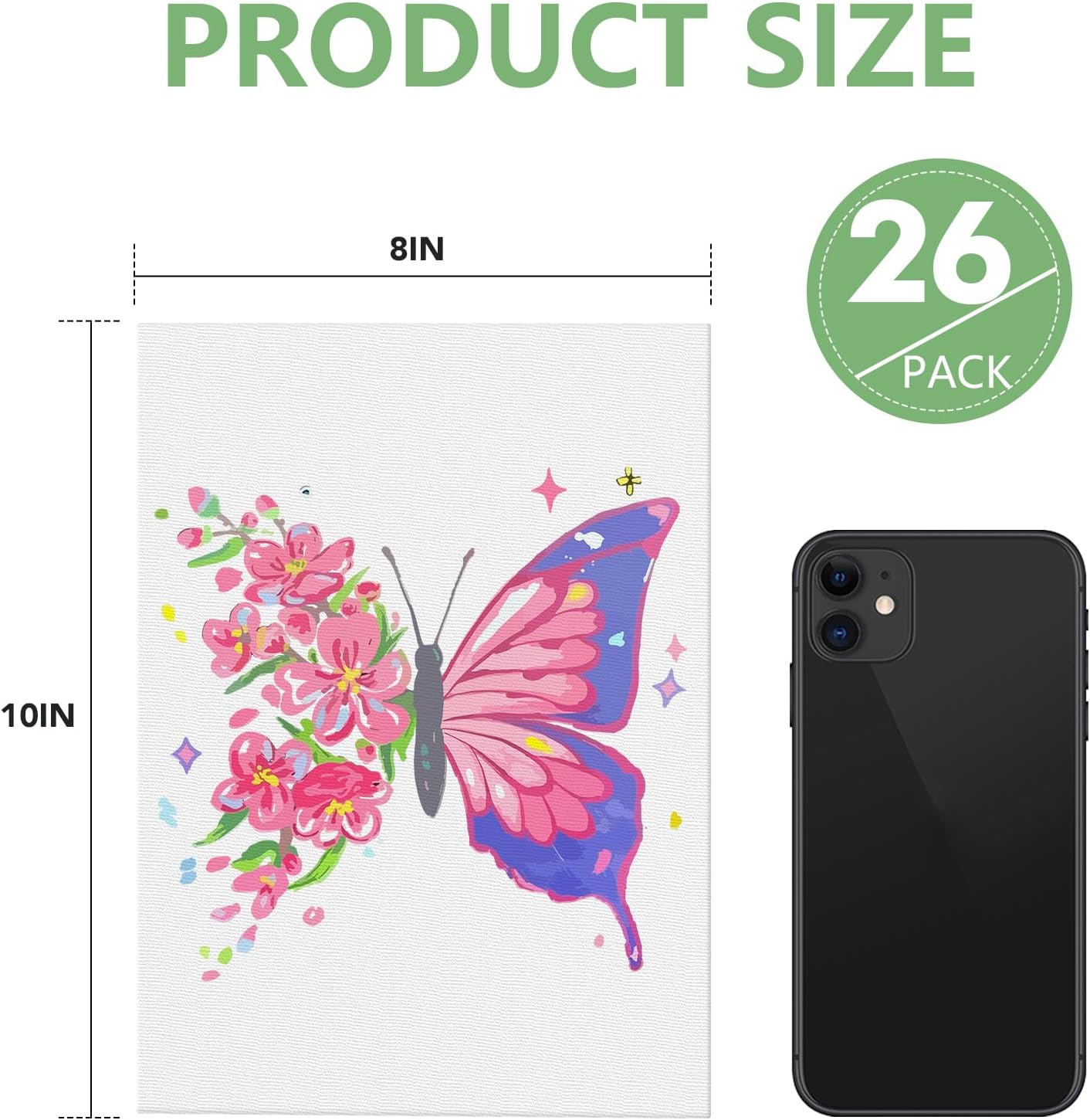 Canvas Boards for Painting 8x10, 26 Pack Canvases Primed Acid Free Blank Canvas Panels for Classroom and Parties