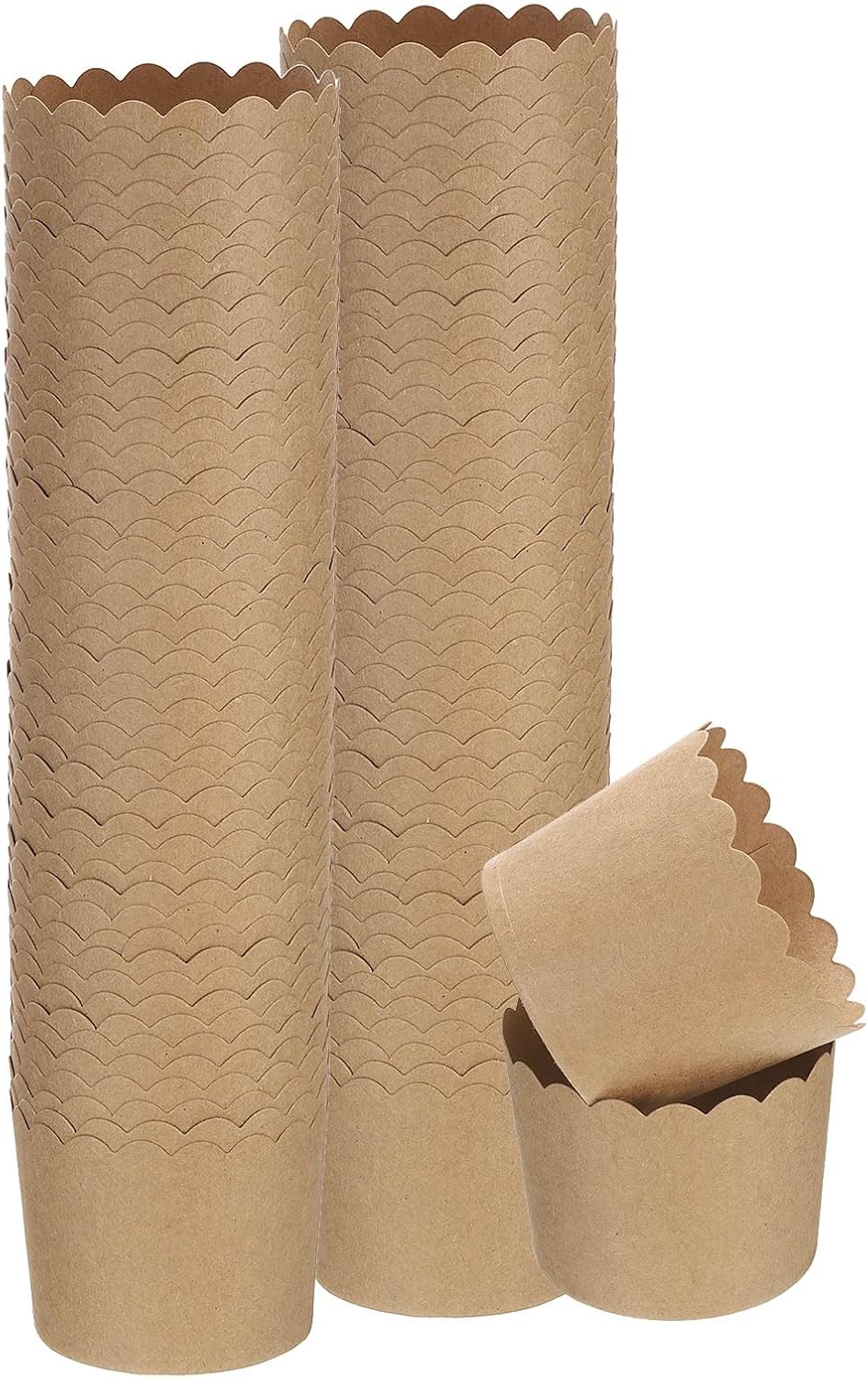 100 Brown Kraft Paper Baking Cups – 6oz Greaseproof Muffin & Cupcake Liners for Weddings & Parties