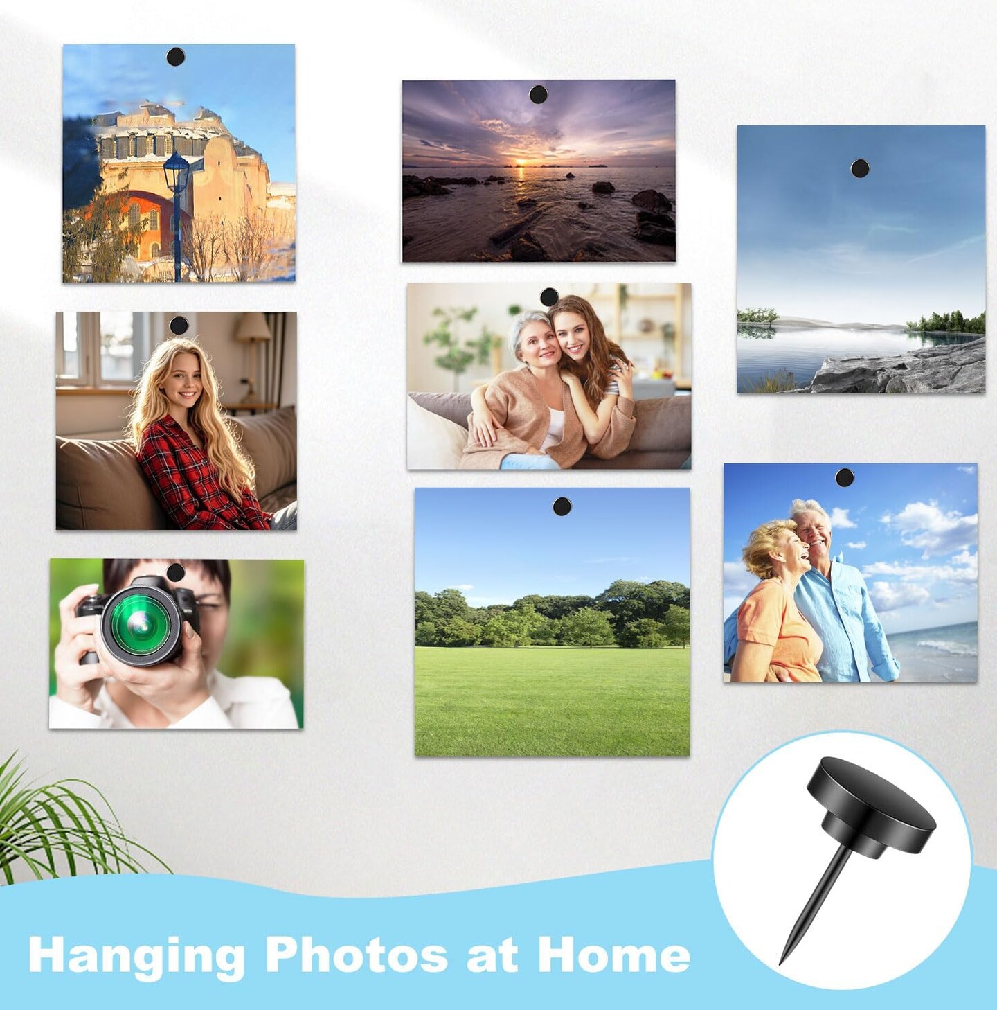 30 pcs push pins metal thumbtacks for wall hanging pictures posters maps black decorative pins for home and office