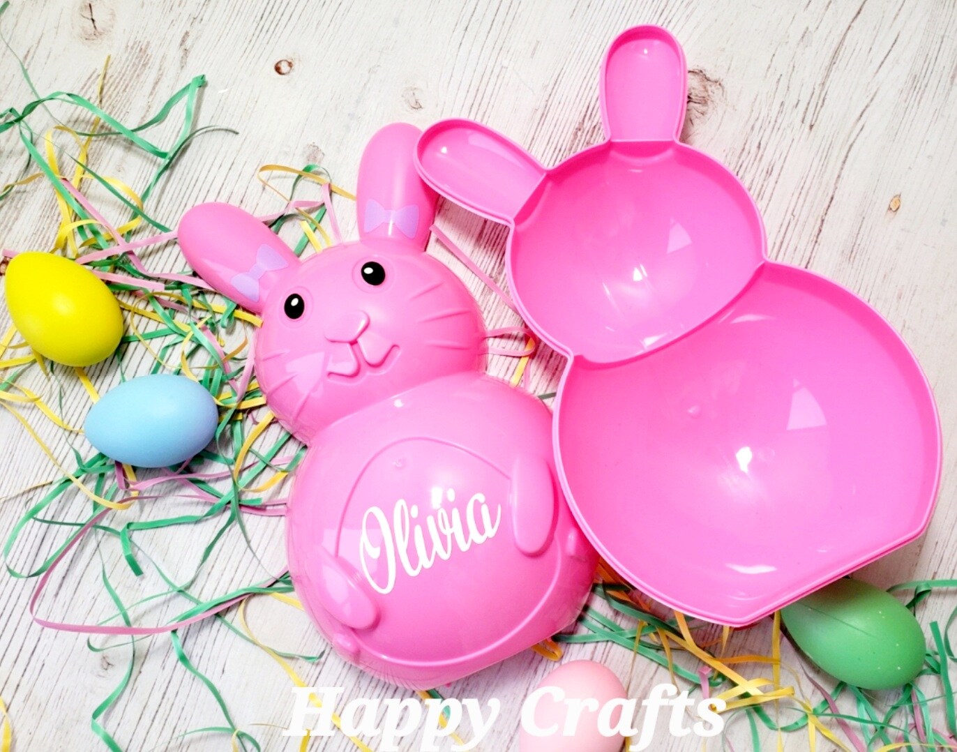 Large Personalized Bunny Shaped Easter Eggs, Personalized Plush