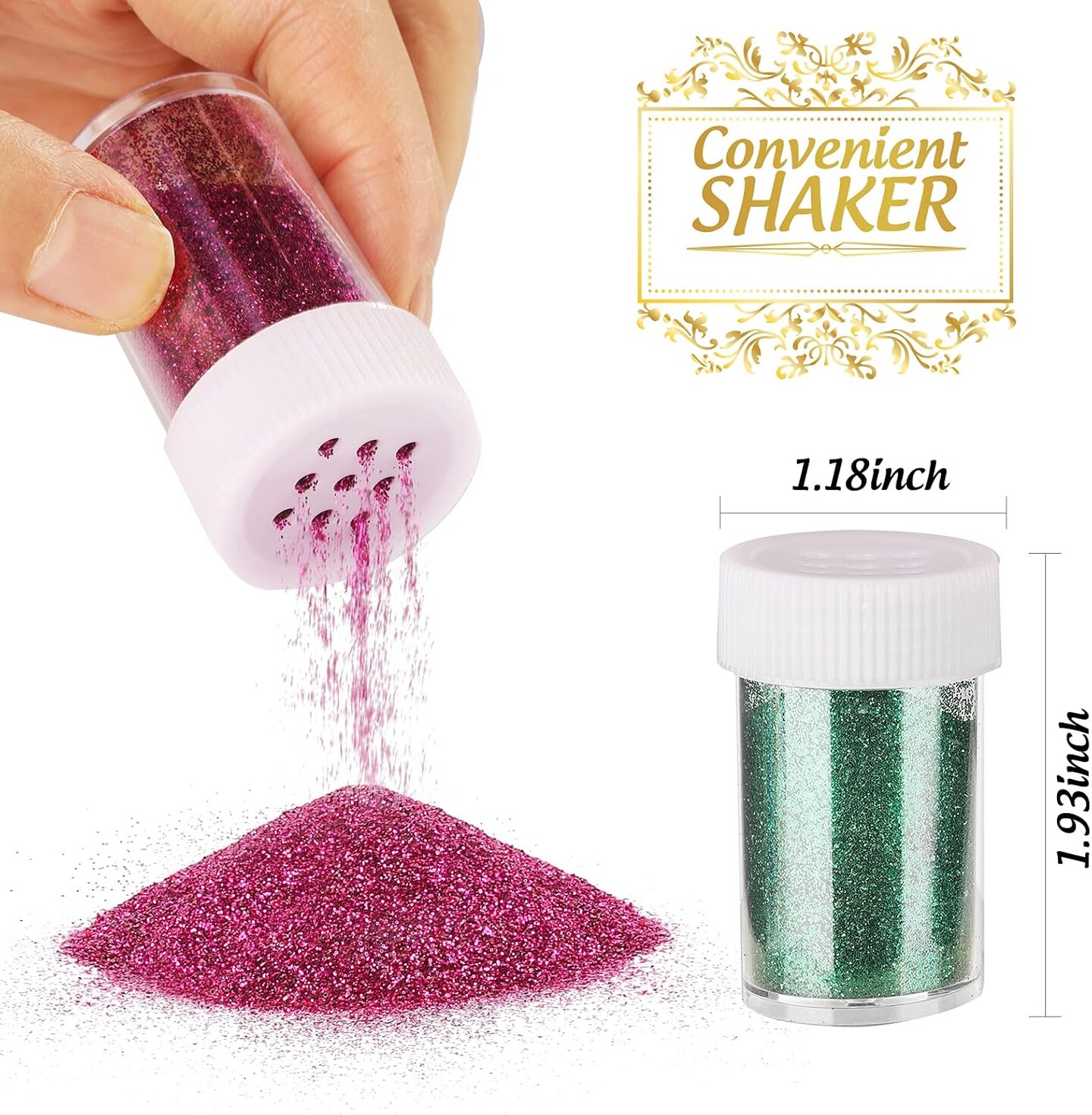 18-Pack Fine Glitter Set – 15g Jars for Resin, Crafts, Nail Art & Body Glitter