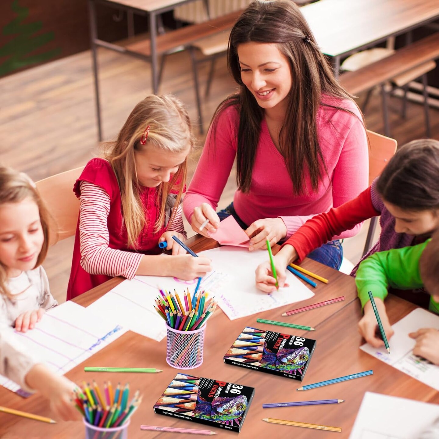 288 PCS Colored Pencils Bulk for Kids, 8 Packs Coloring Pencils Bulk 36 Colors, Back to School Supplies For Teachers &#x26; Students, Pre-Sharpened Bulk Drawing Pencils for Classroom Prizes