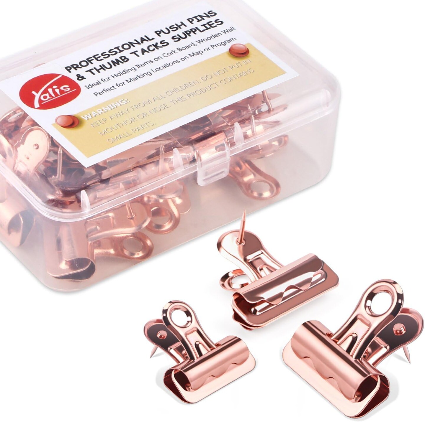 15 pcs rose gold push pin clips creative no-hole paper clips for cork boards and photo walls