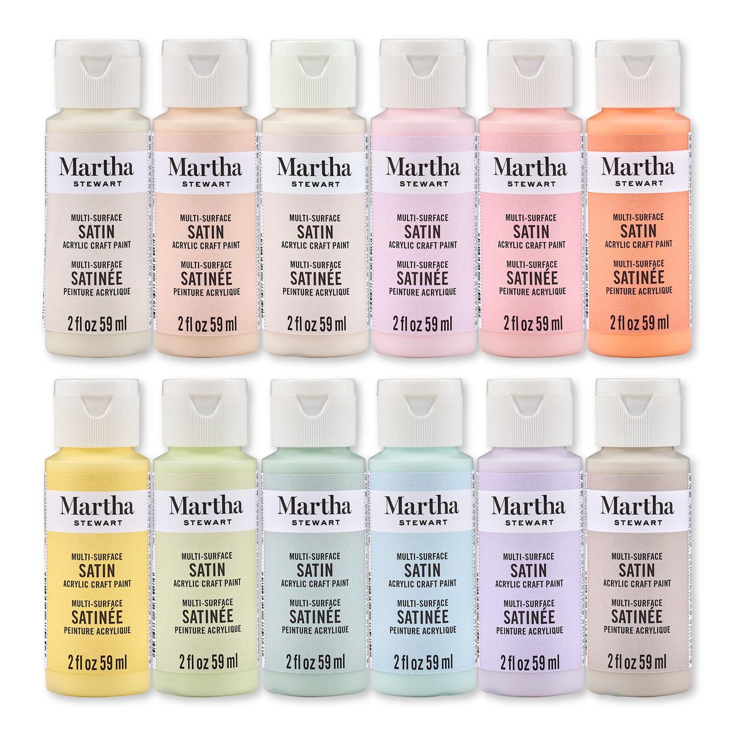 Martha Stewart&#x2122; Hushed Hues - Multi-Surface Satin Paint Set - 12 pc. - 68662