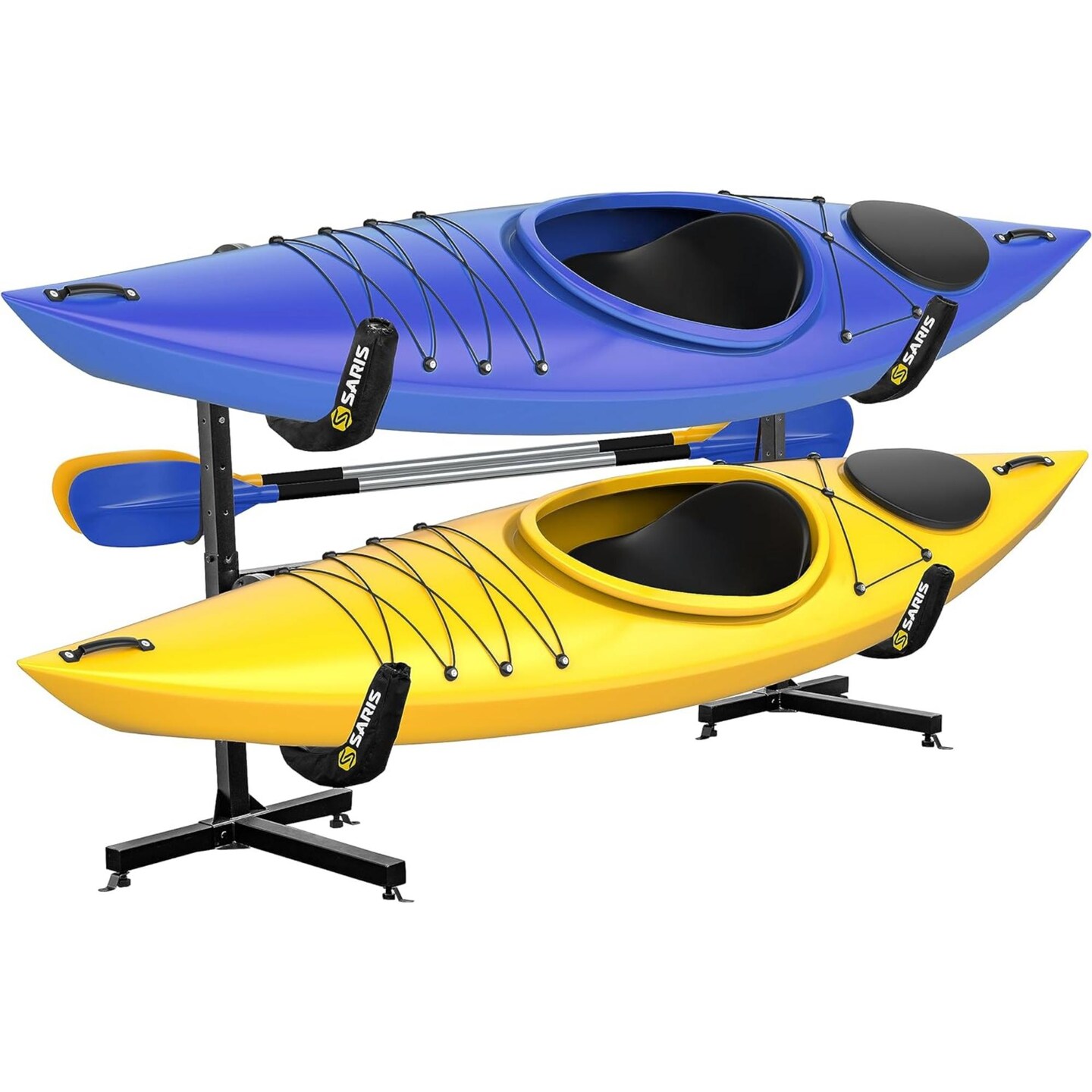 Saris Kayak Storage Rack, Freestanding Kayak Rack for Two-Kayak, SUP, Canoe & Paddleboard